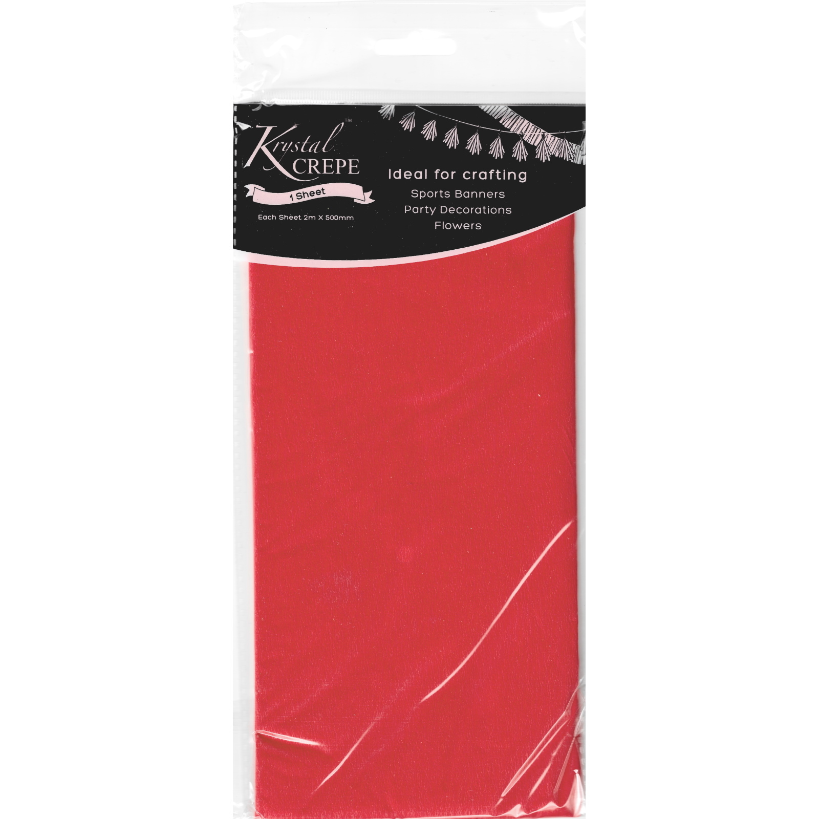 Krystal Red Crepe Paper (1 Sheet)