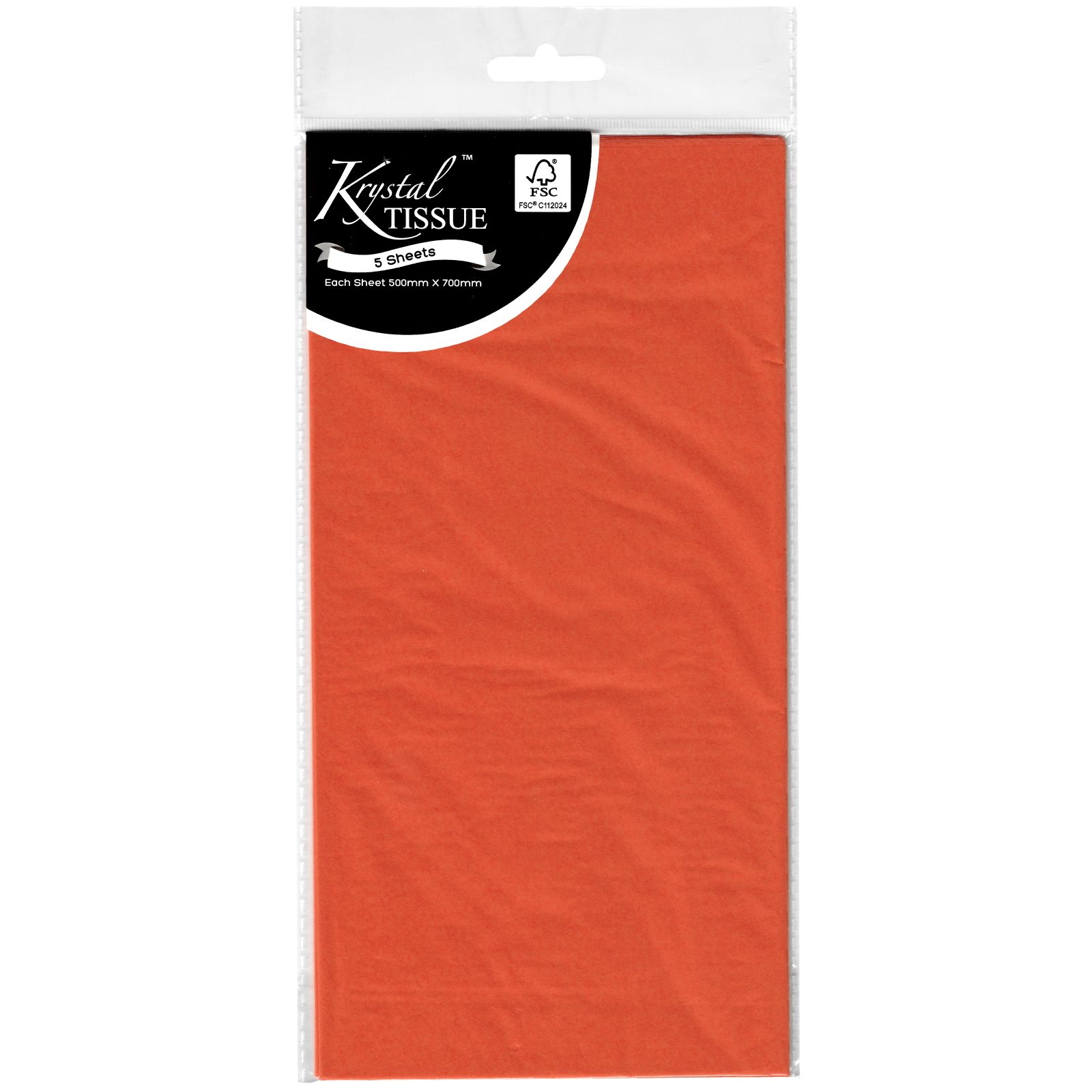 Krystal Orange Tissue Paper (5 Sheets)