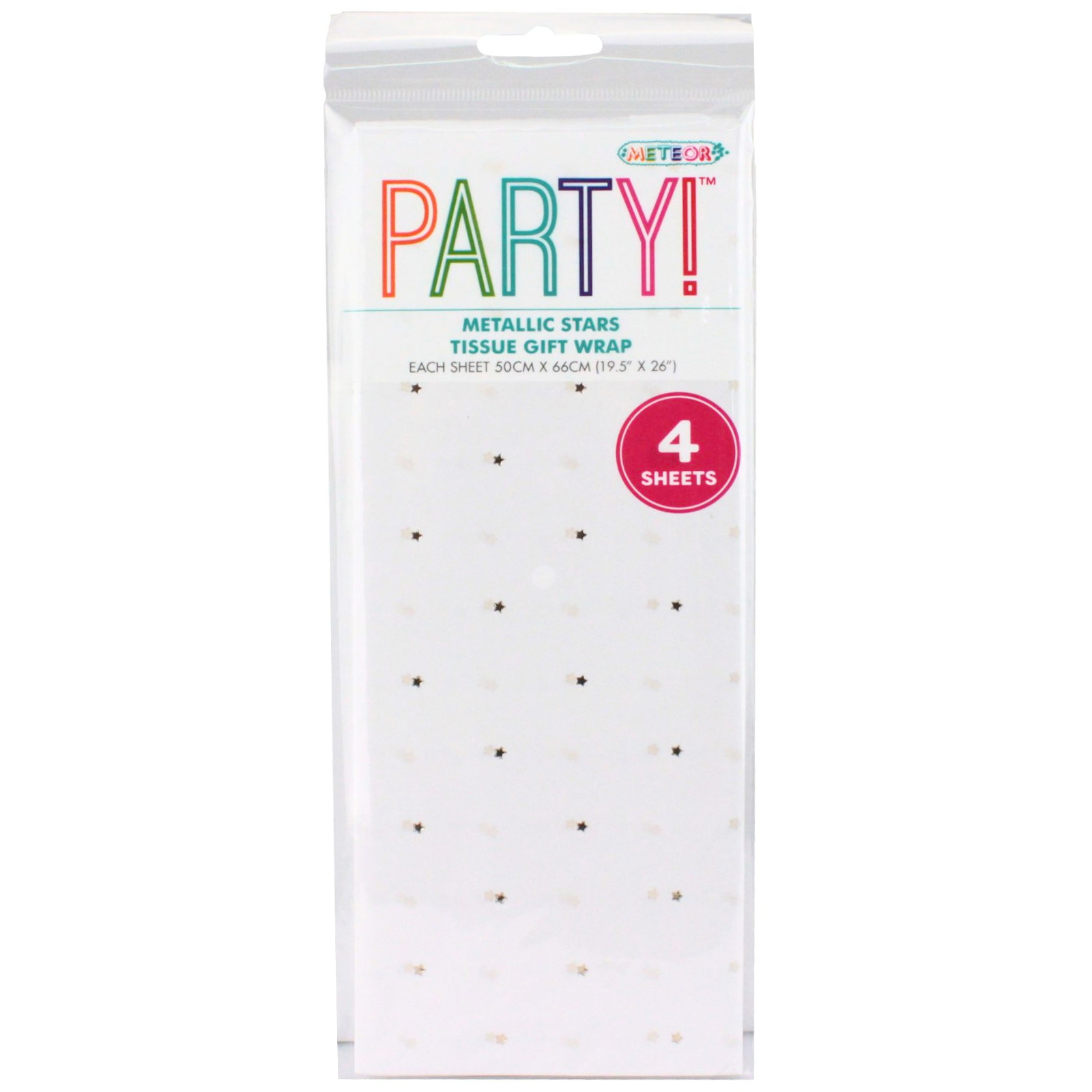 White With Metallic Gold Stars Tissue Paper (4 Sheets)