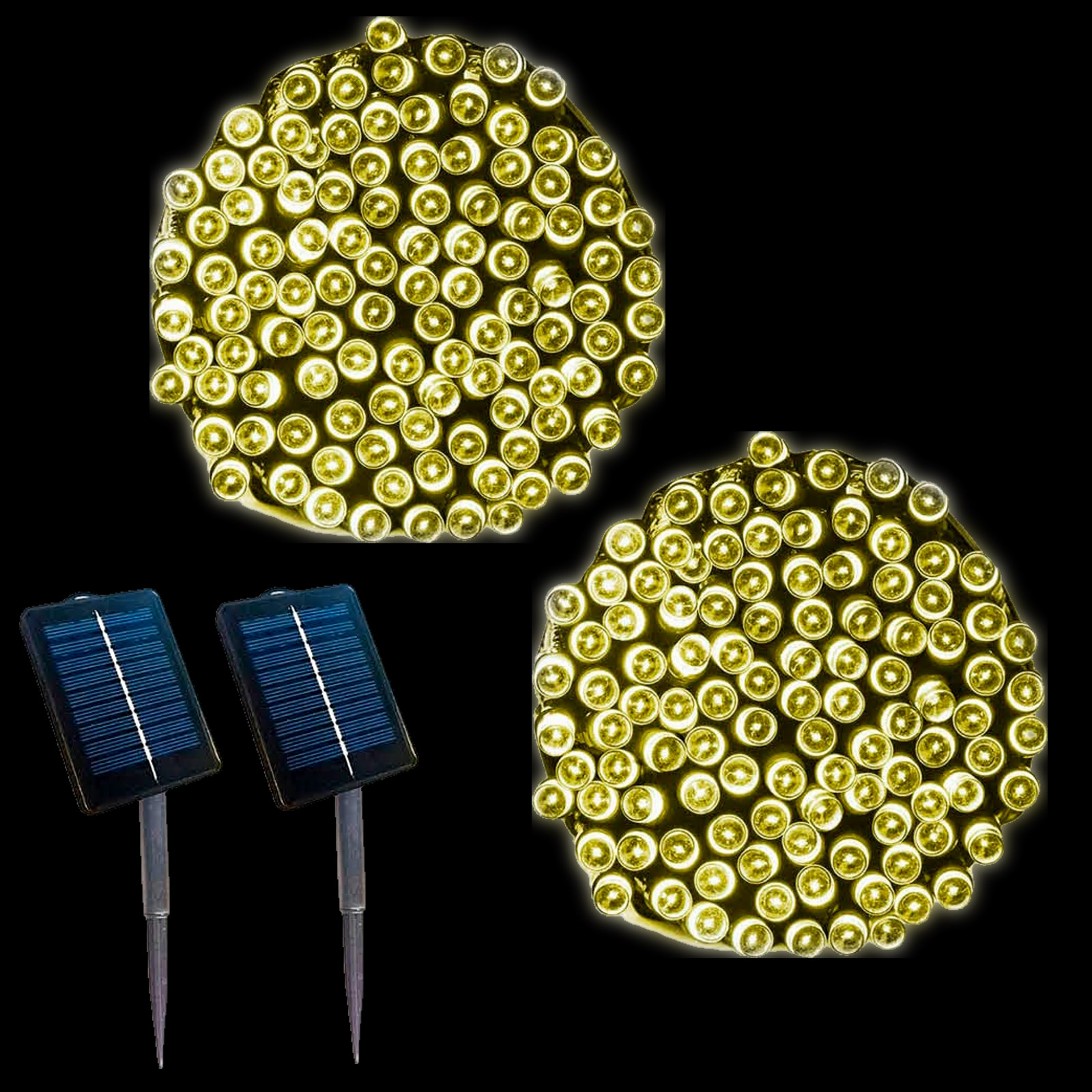 100 Warm White Solar LED Fairy Lights  (Pack of 2) 