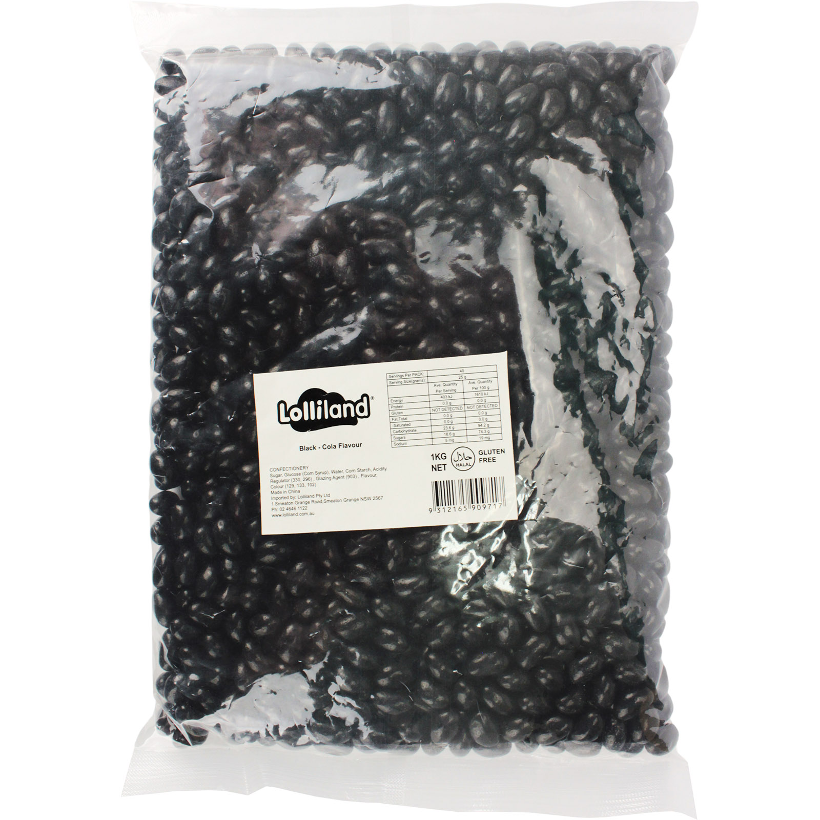 Lolliland Mini Black Jelly Beans (1kg)