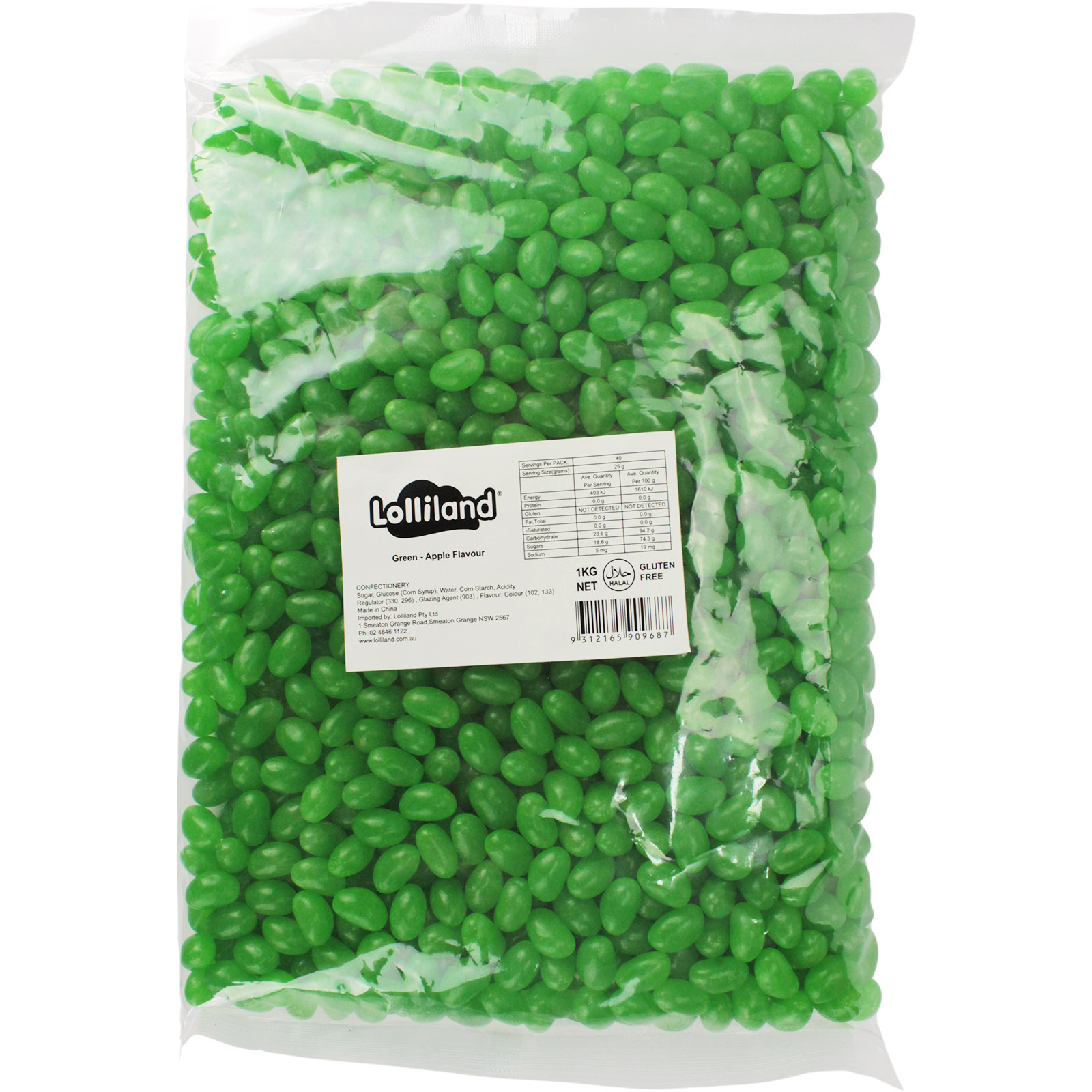 Lolliland Mini Green Jelly Beans (1kg)