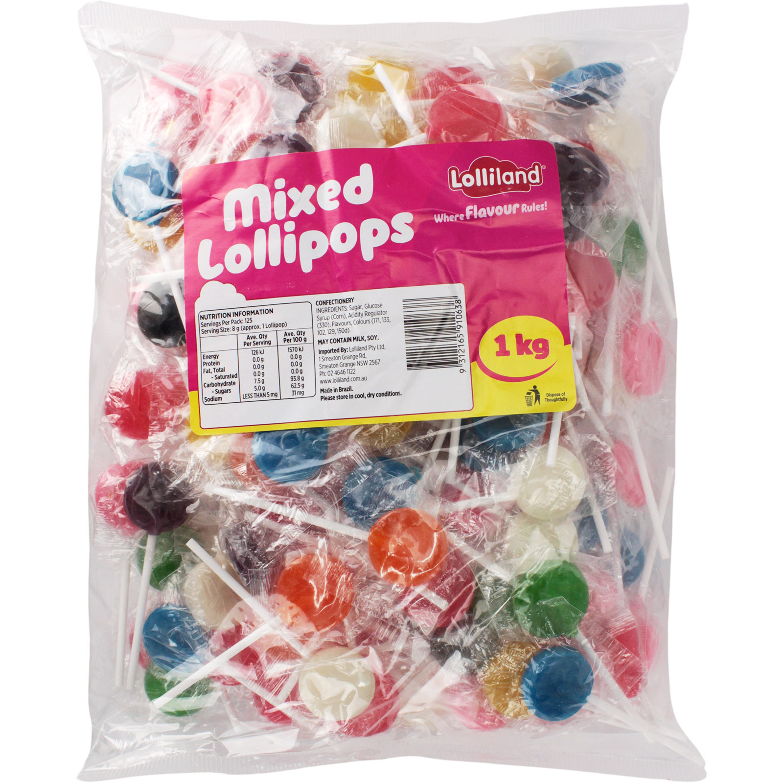 Assorted Flat Lollipops (1kg)