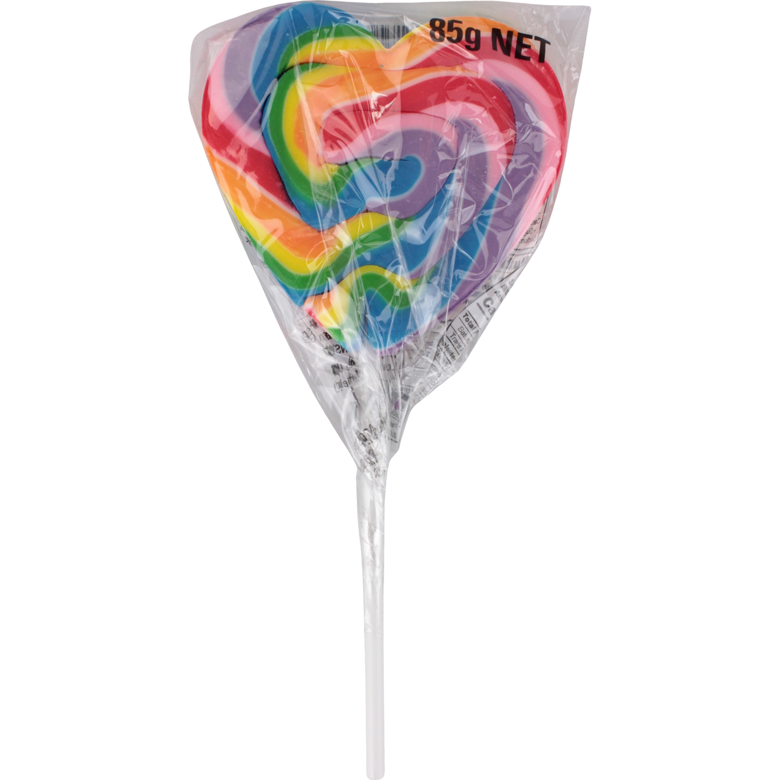 Rainbow Love Heart Swirl Lollipop (85g)
