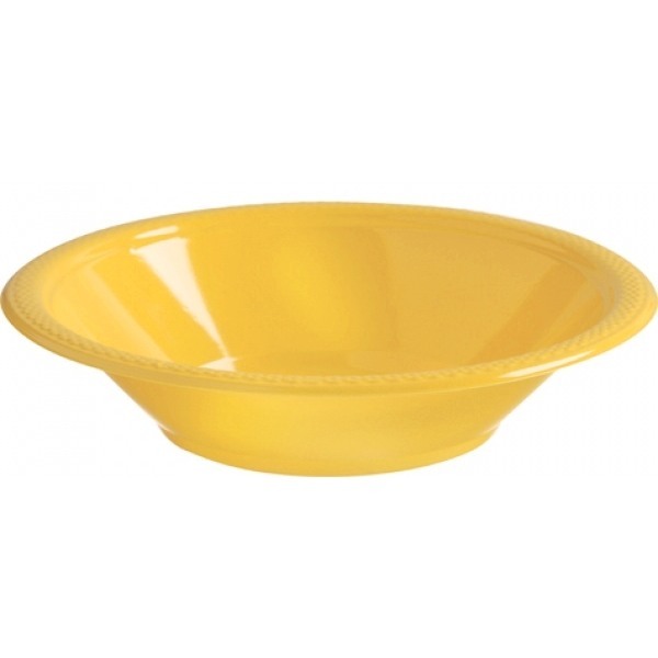 Yellow Plastic Bowls (Pack of 20)
