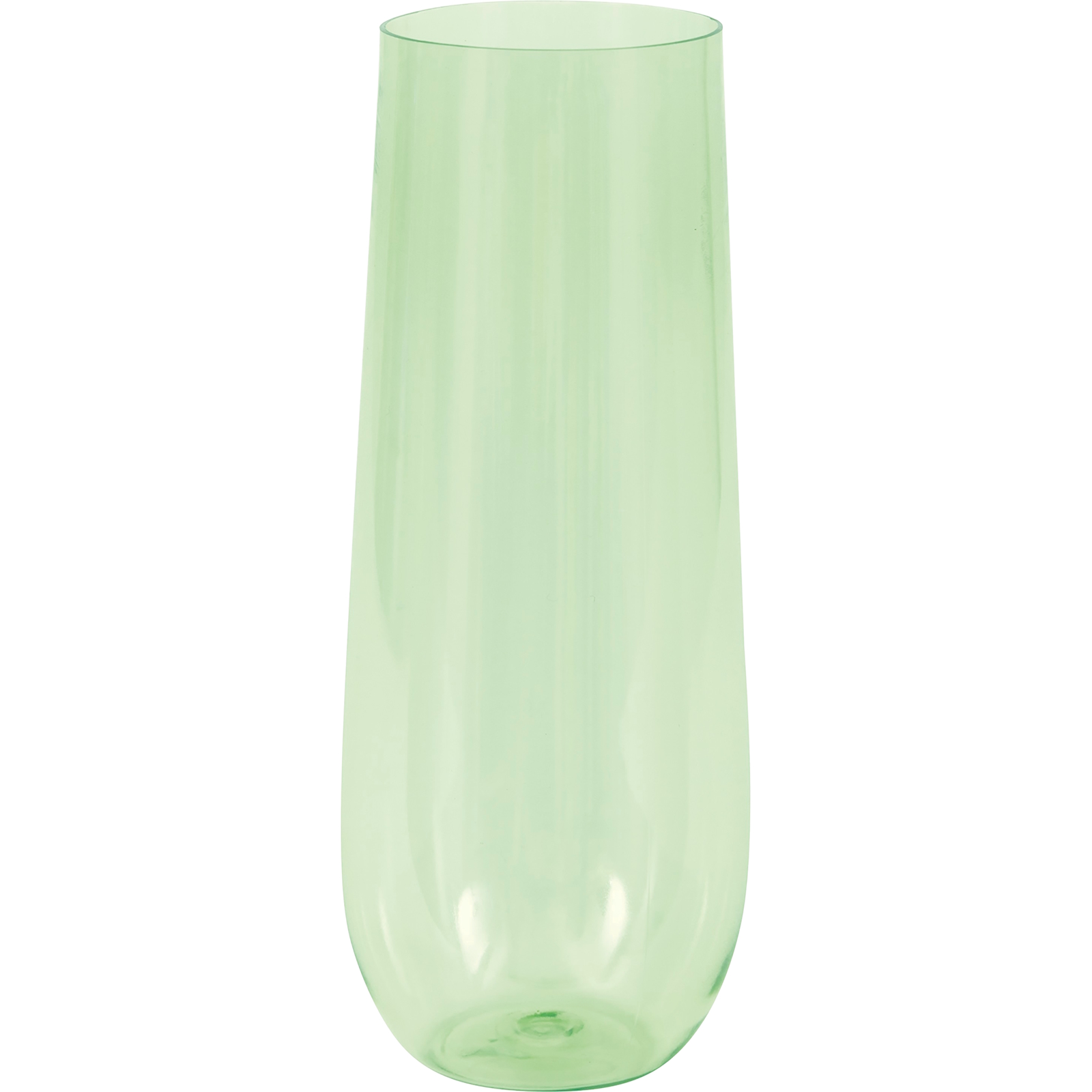 Green Reusable Plastic Stemless Champagne Glass 266ml