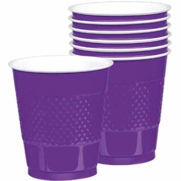 Purple Plastic Cups (Pack of 20)