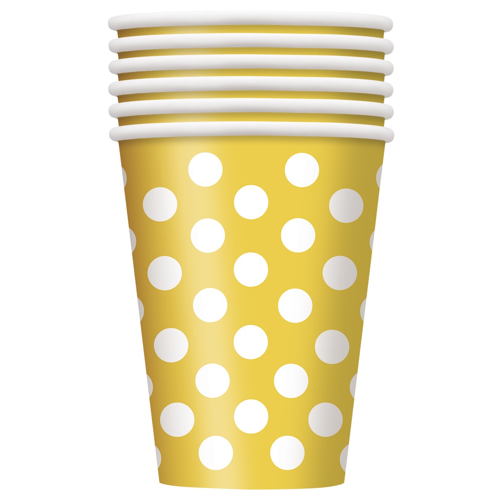 Yellow Polkadot Paper Cups (Pack of 6)