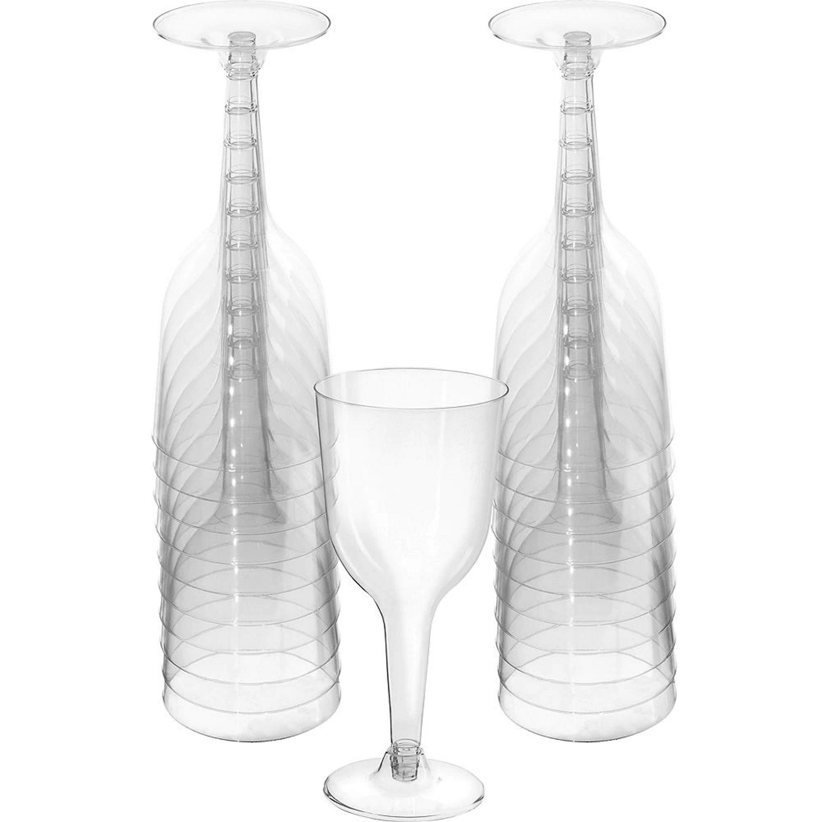 Clear Plastic Wine Glasses (Pack of 20)