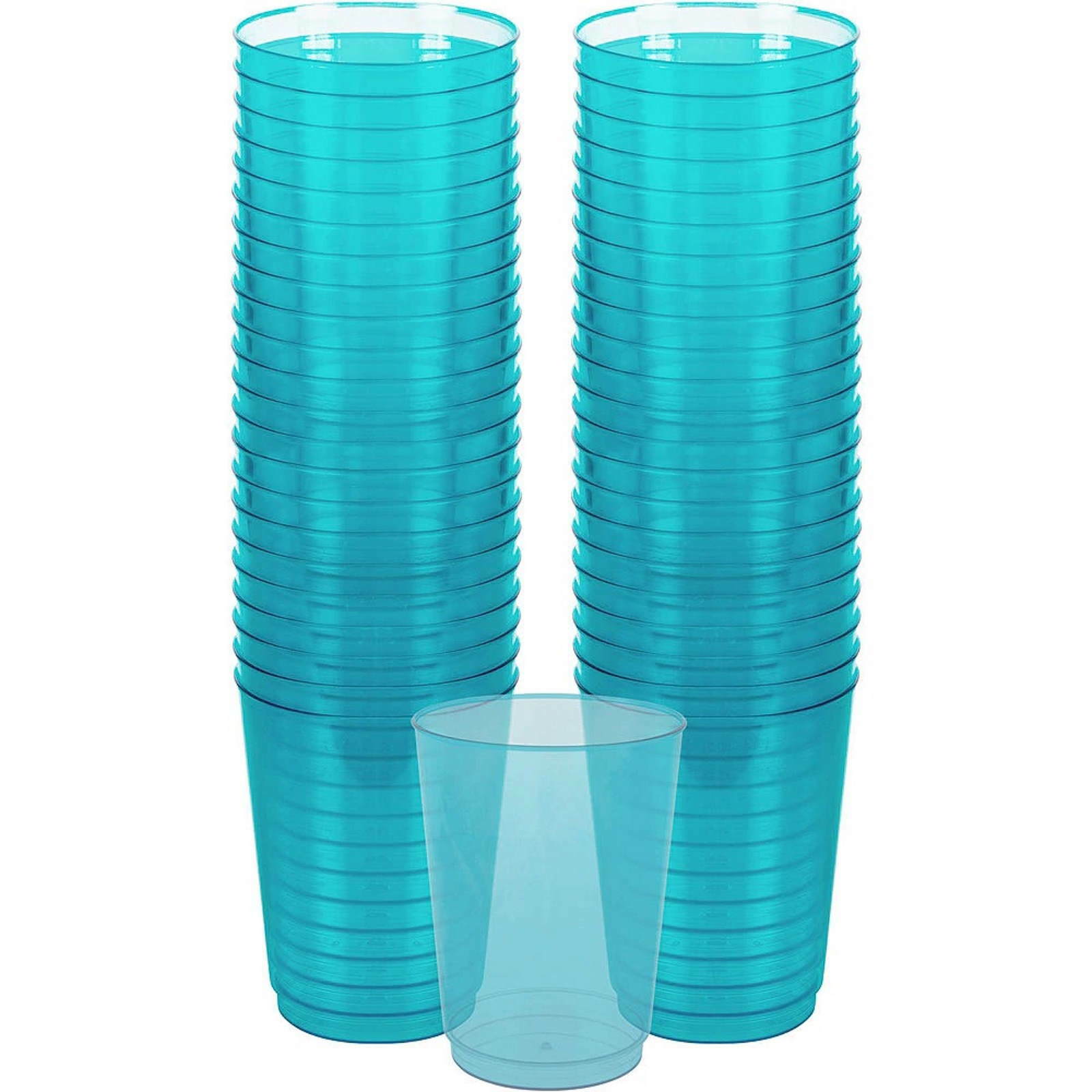 Caribbean Blue Plastic Cups (Pack of 72)