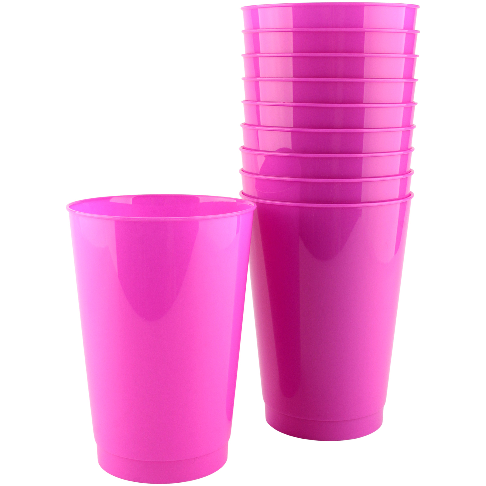 Fuchsia Pink Reusable Cups 380ml (Pack of 10)