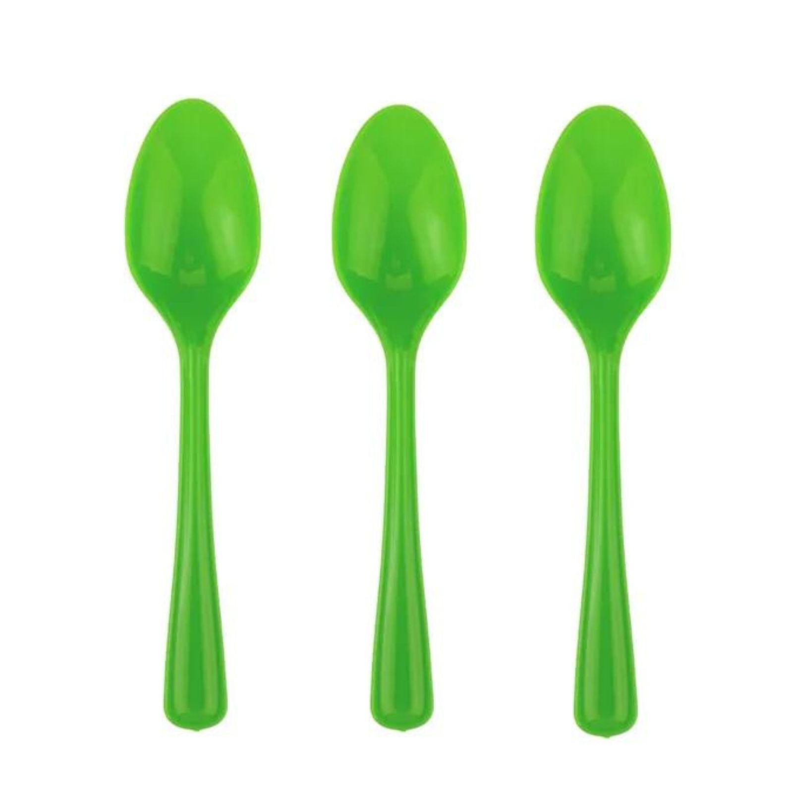 Lime Reusable Plastic Spoons (Pack of 20)