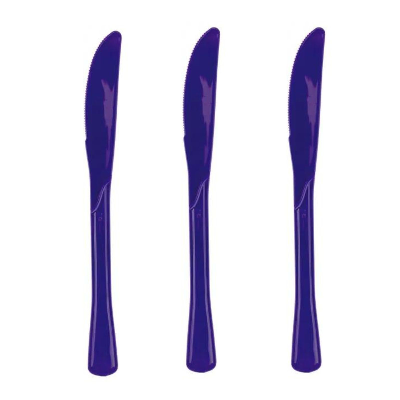 Purple Reusable Plastic Knives (Pack of 20)