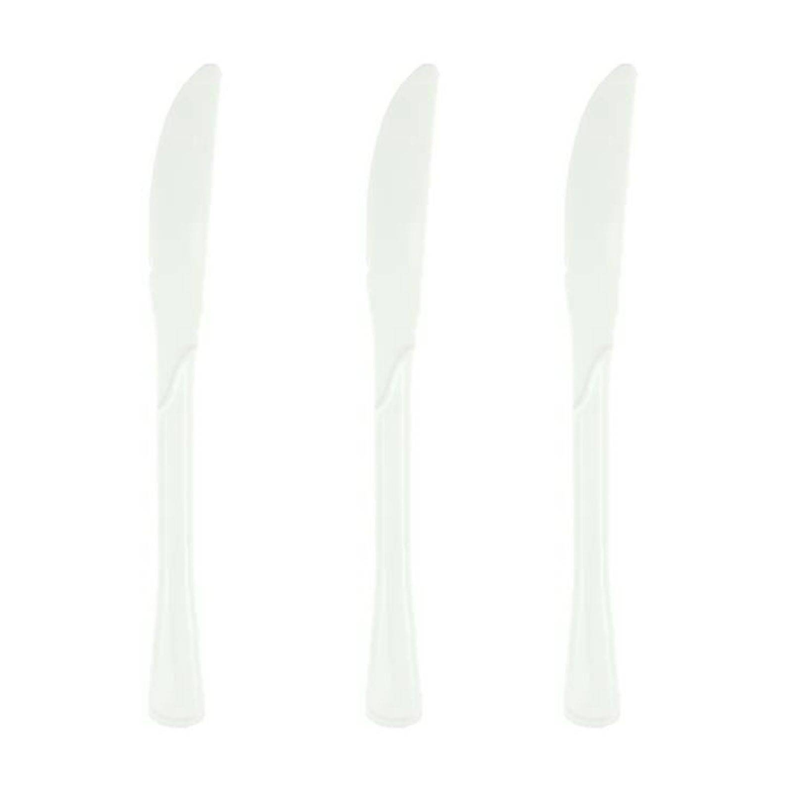 White Reusable Plastic Knives (Pack of 20)