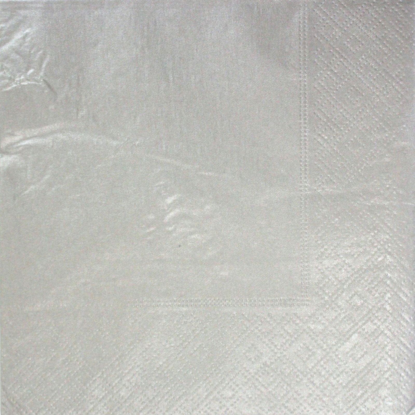 Metallic Silver Dinner Napkins / Serviettes (Pack of 50)