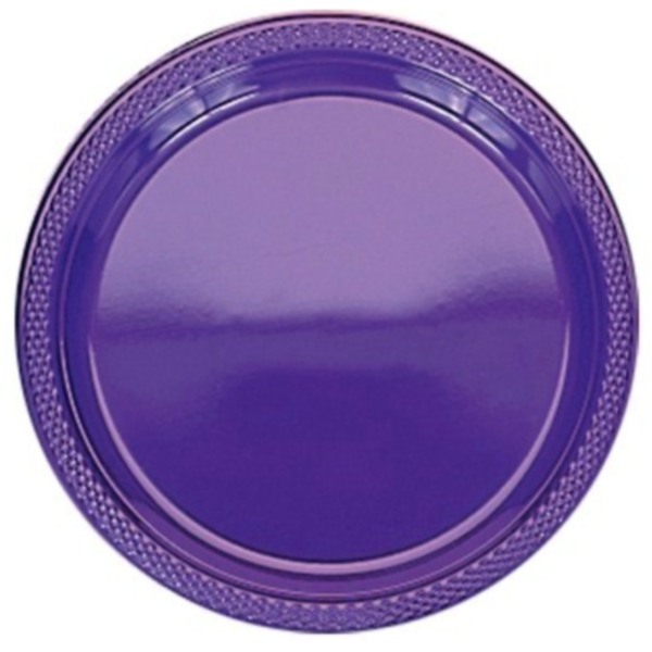 Purple Large Plastic Plates (Pack of 20)