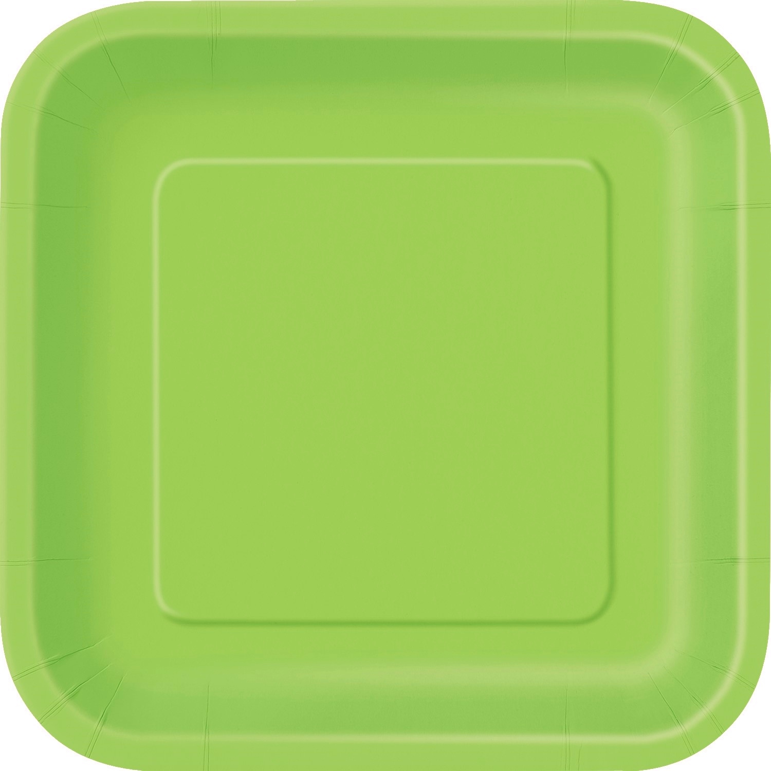 Lime Green Large Square Paper Plates (Pack of 14)