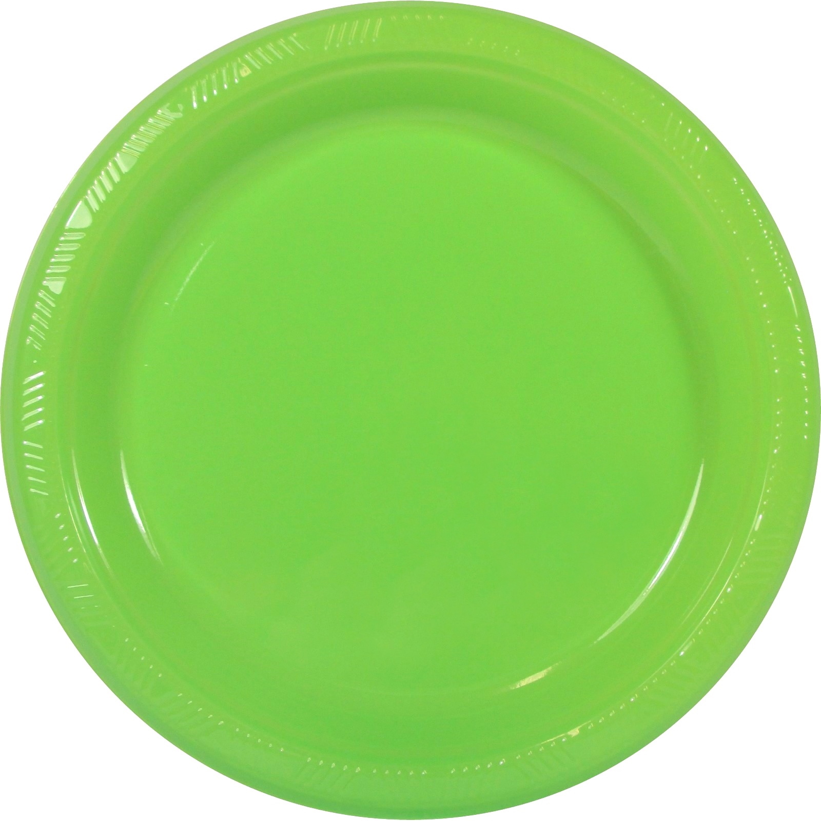 Lime Green Large Plastic Plates (Pack of 25)