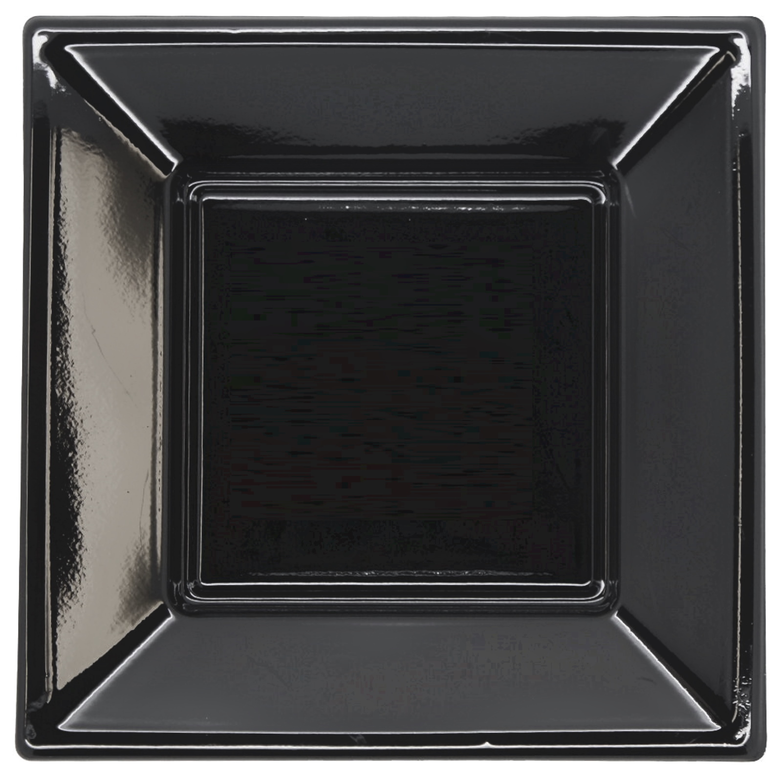 Black Large Square Plastic Plates (Pack of 5)