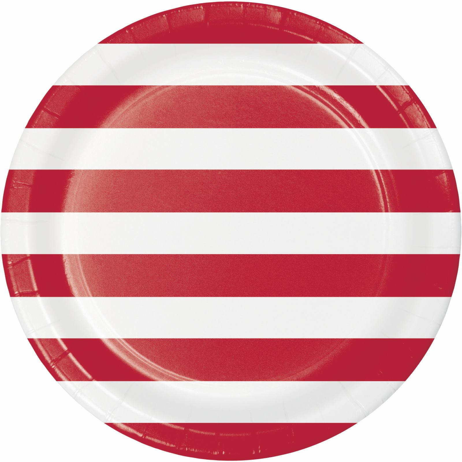 Red and White Striped Large Paper Plates (Pack of 8)