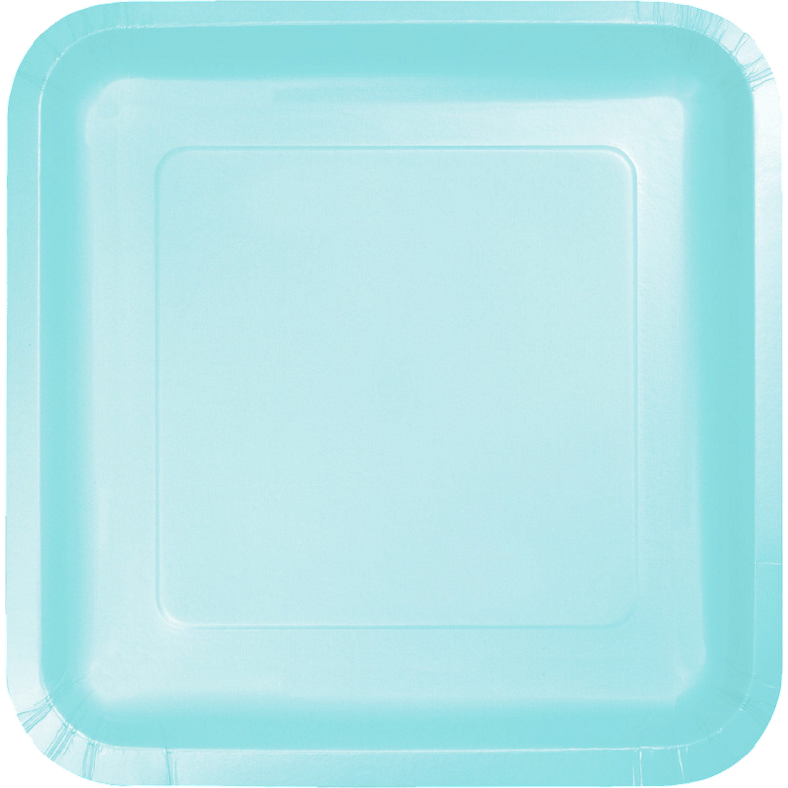 Pastel Blue Square Paper Plates 23cm (Pack of 18)