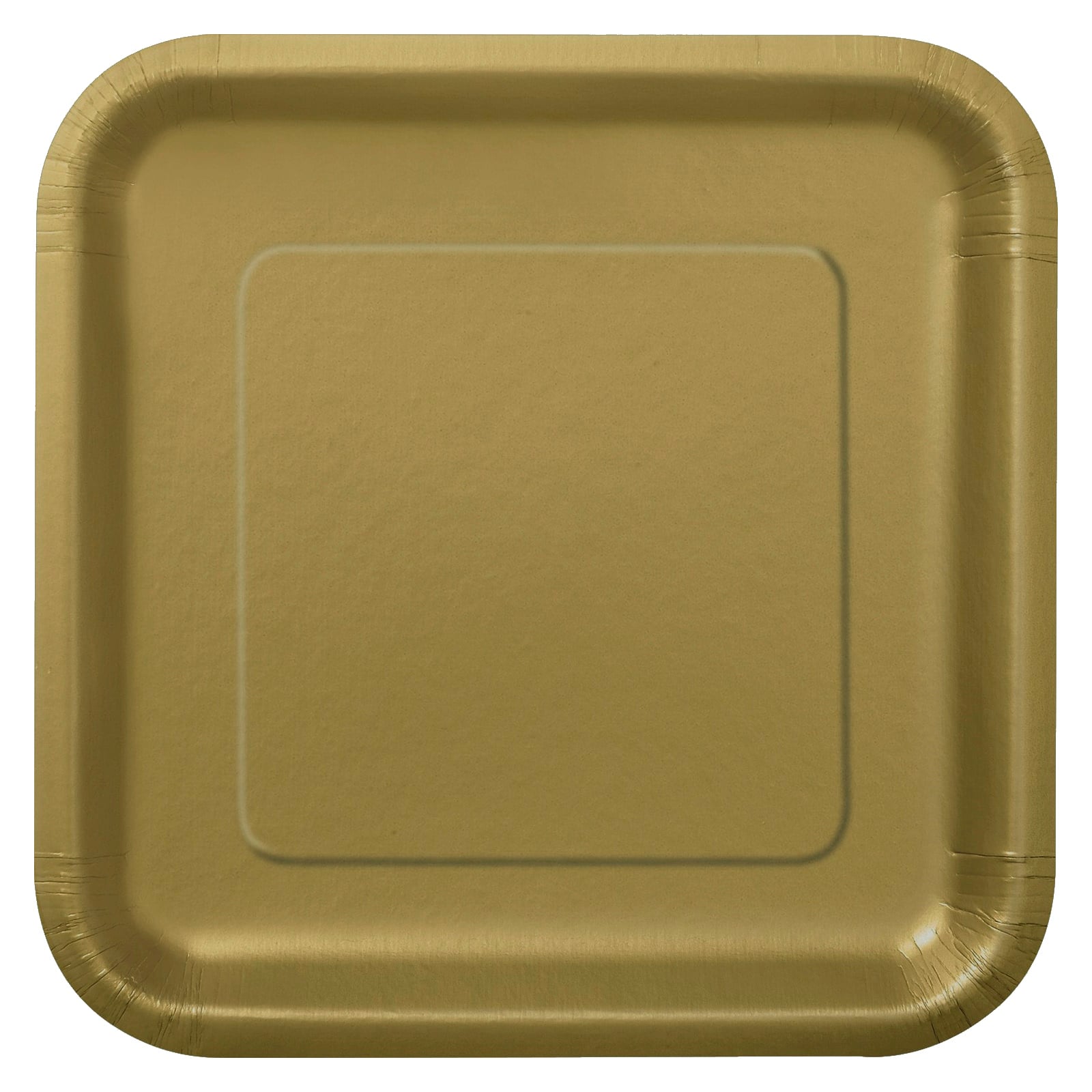 Gold 22.5cm Square Paper Plates (Pack of 8) 