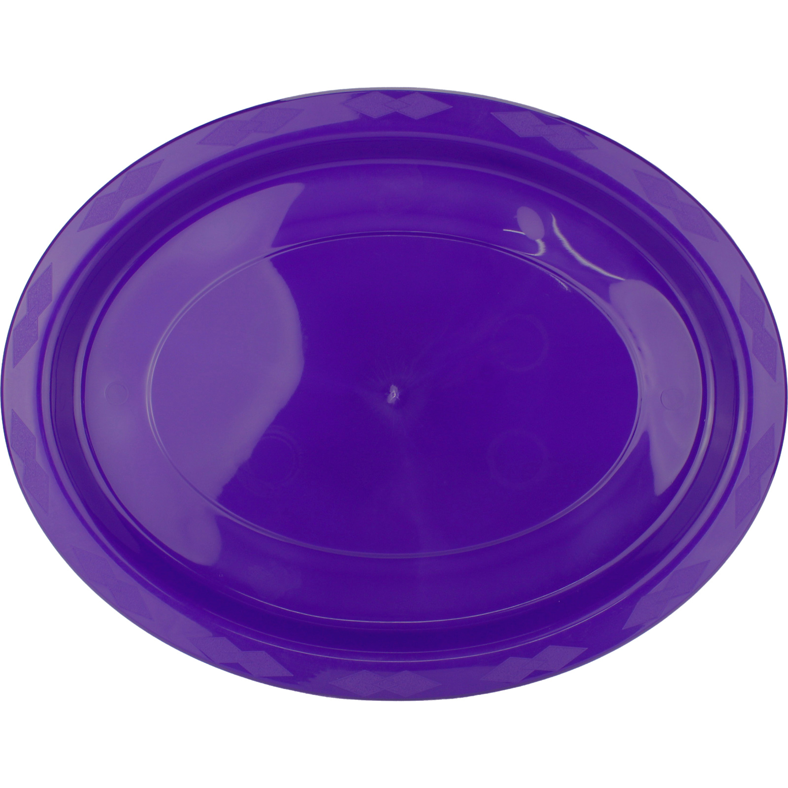 Purple Plastic Reusable Oval Plates 31.5cm (Pack of 20)