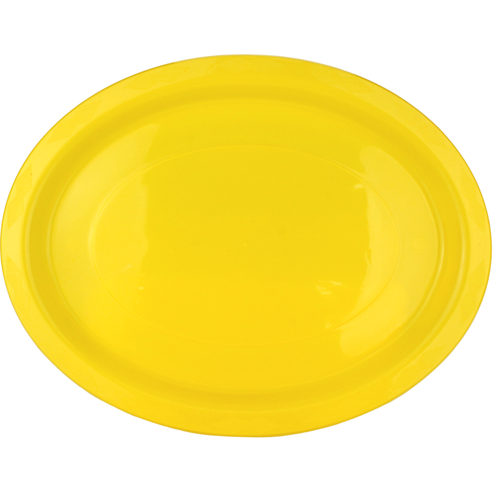 Yellow Plastic Reusable Oval Plates 31.5cm (Pack of 20)