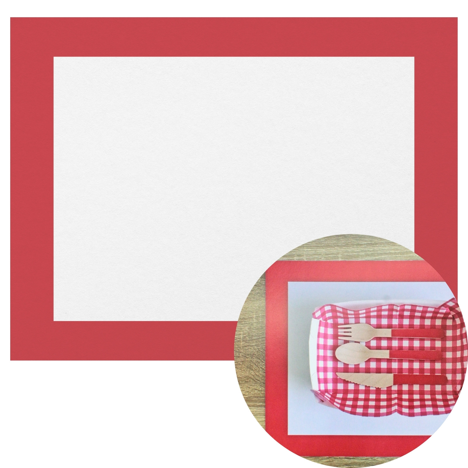 Red and White Paper Placemats (Pack of 8) 