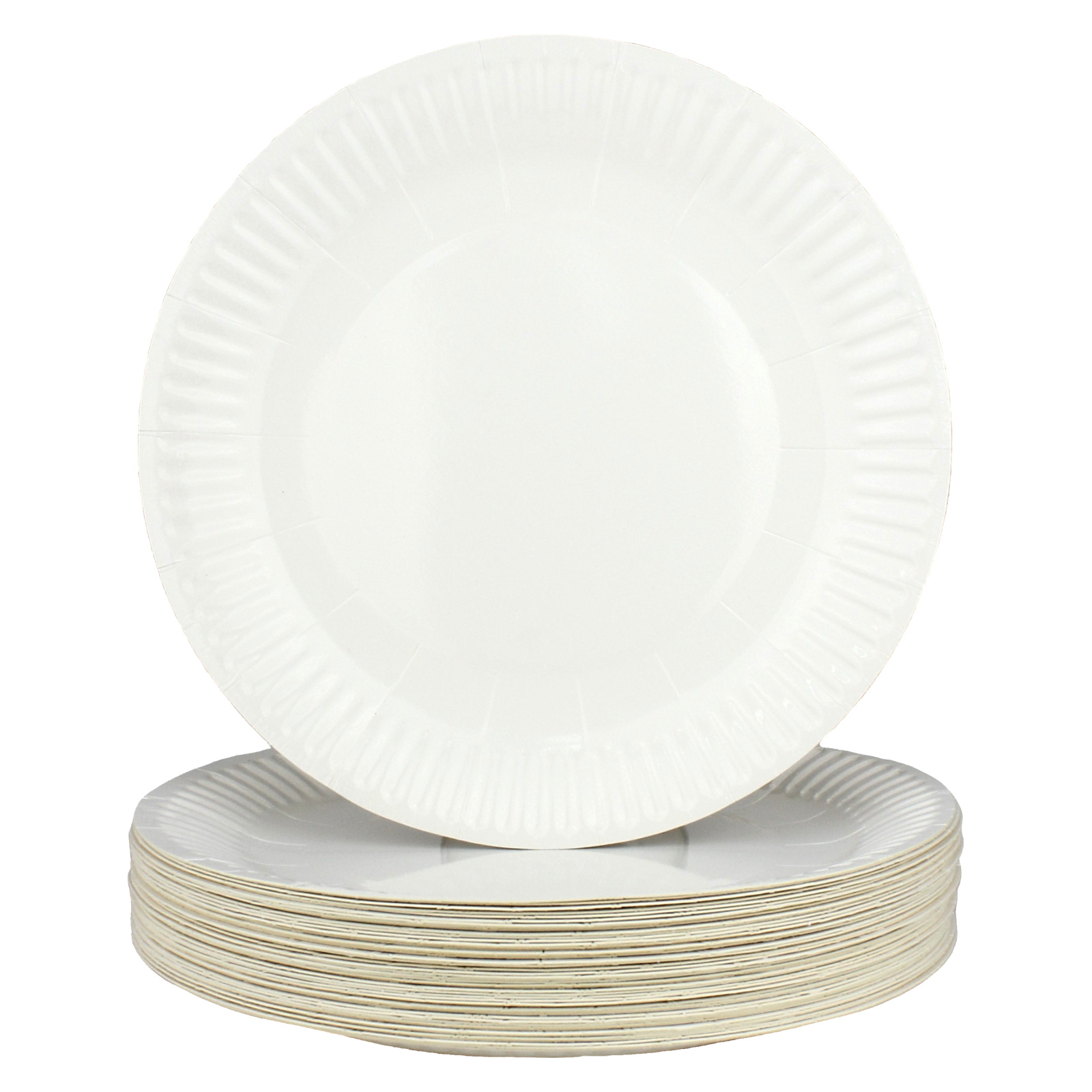 White Small Round Paper Plates (Pack of 50)