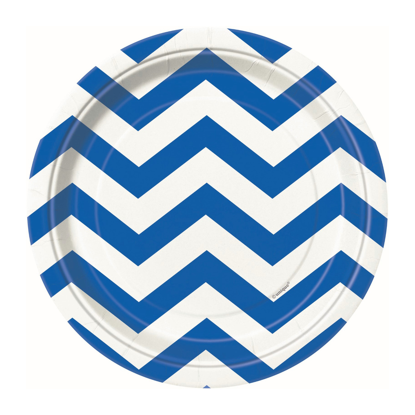 Royal Blue Chevron Small Paper Plates (Pack of 8)