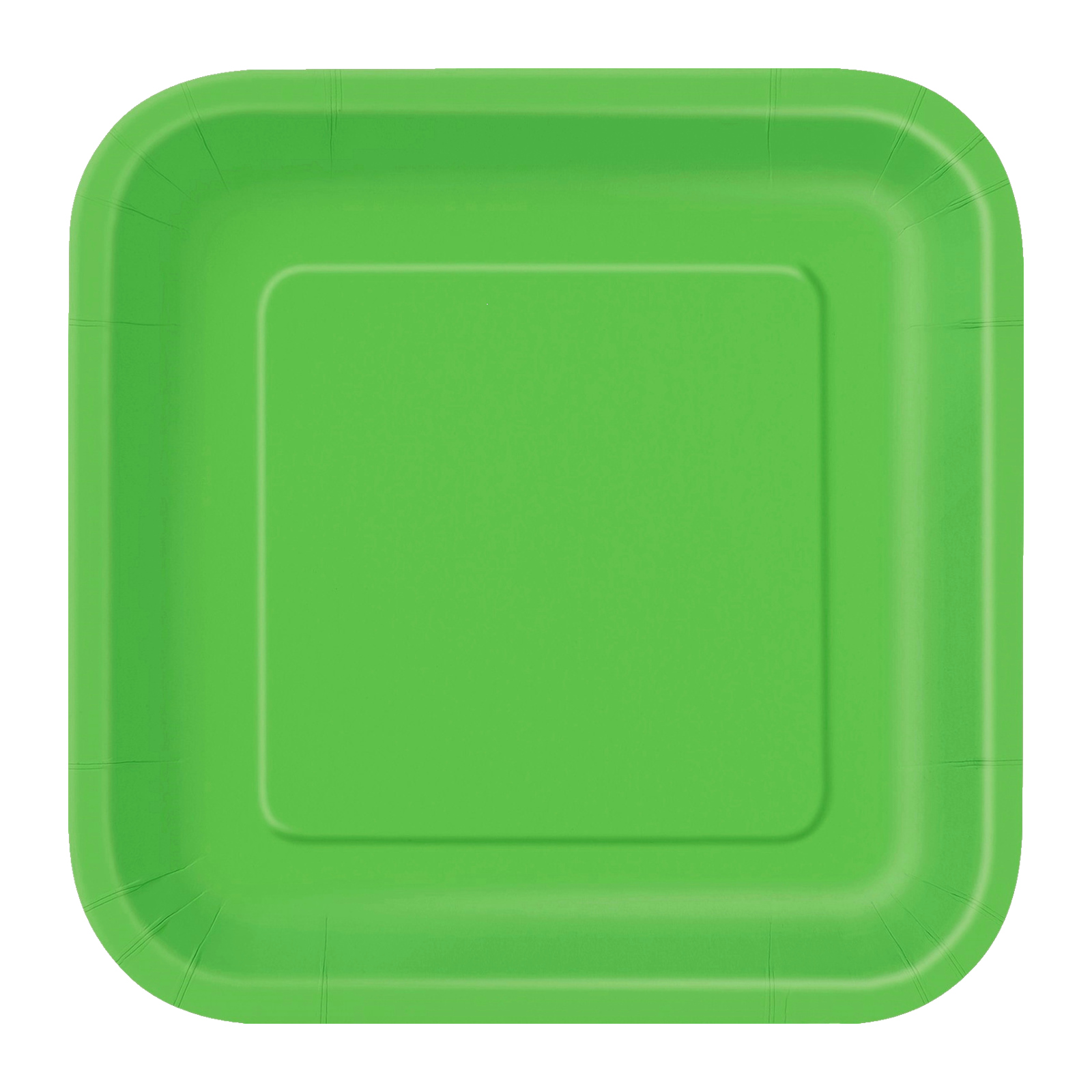 Lime Green 18cm Square Paper Plates (Pack of 8) 