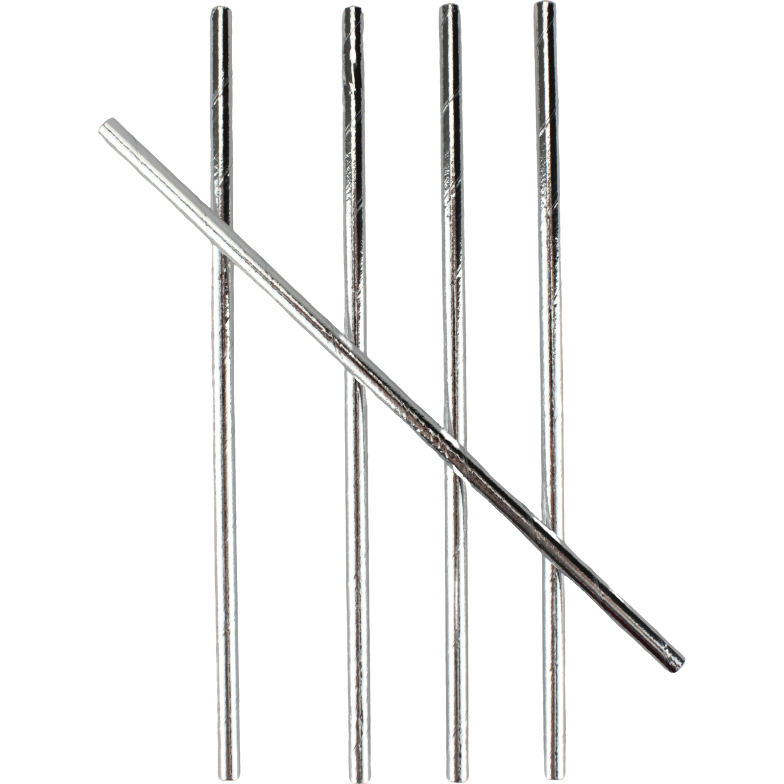 Foil Silver Paper Straws (Pack of 20) 