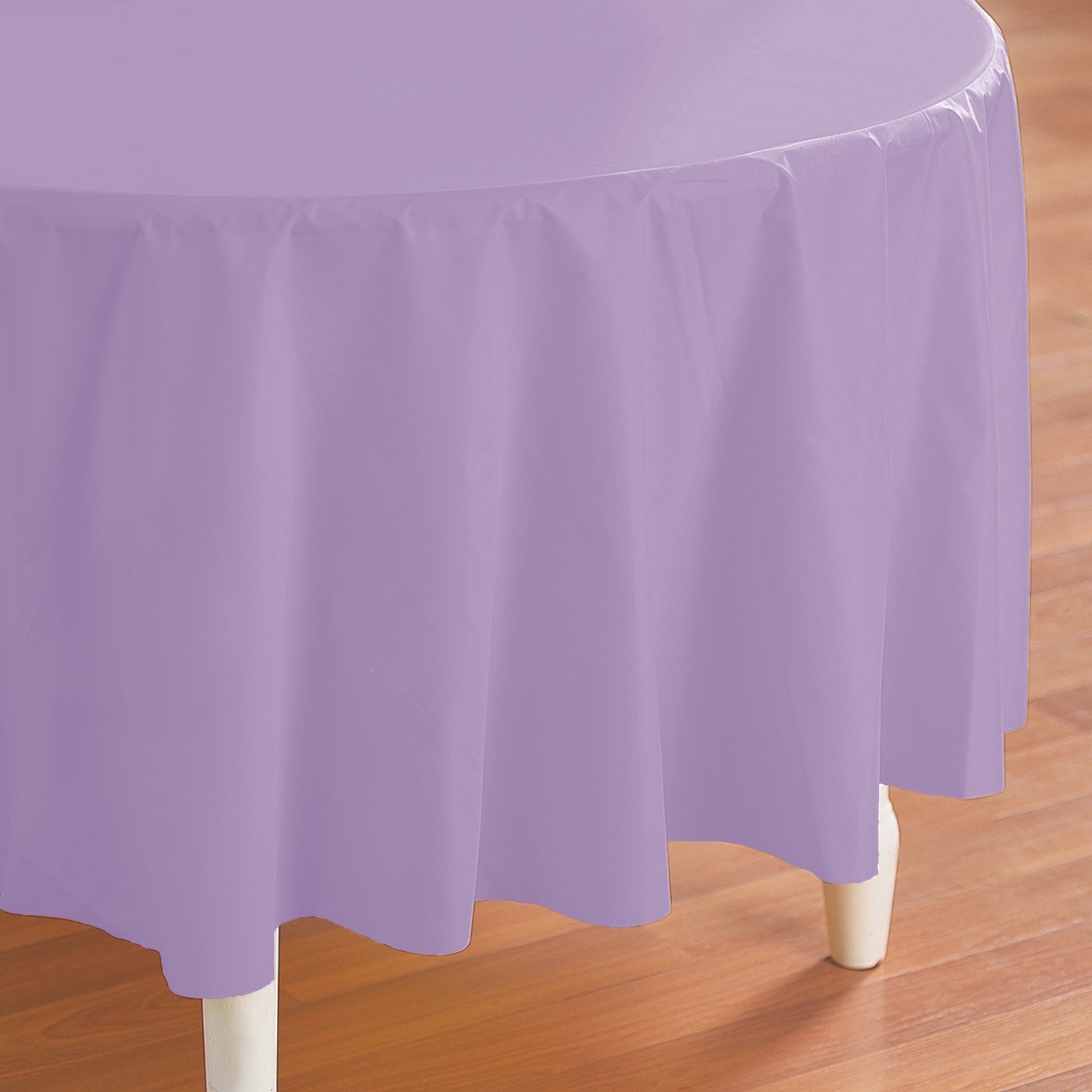 Lilac Round Plastic Tablecloth