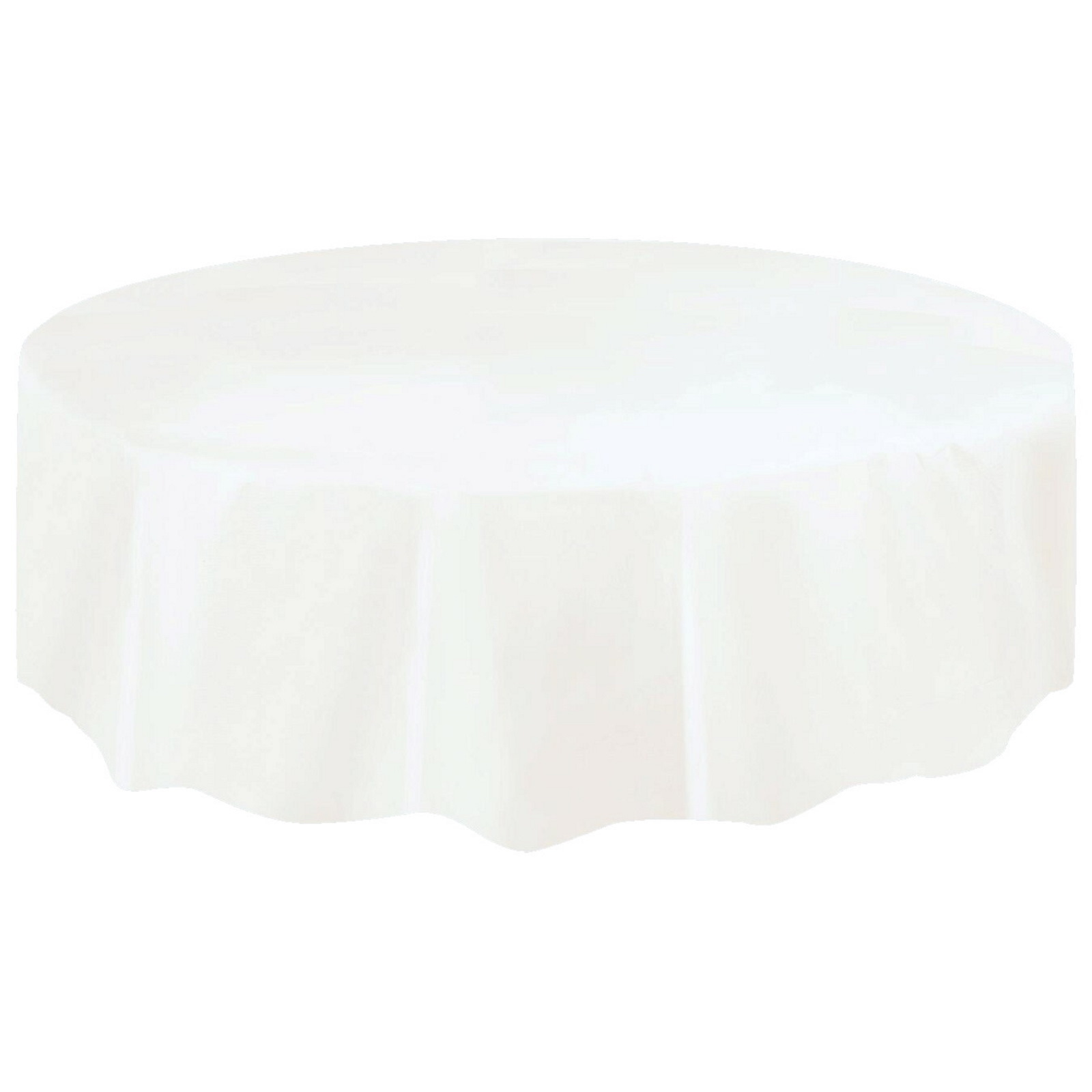 White Round Plastic Tablecloth
