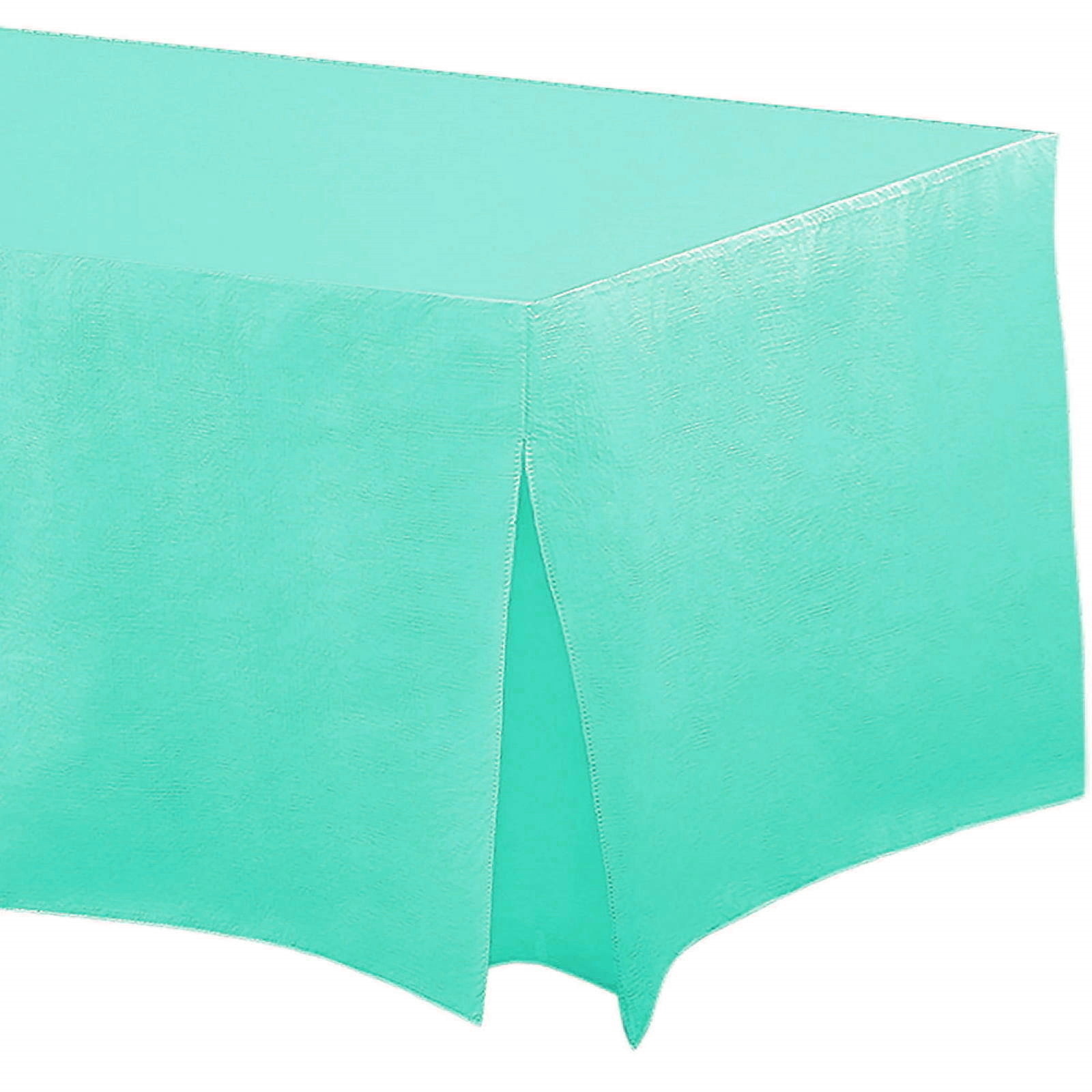 Mint Green Vinyl Flannel-Backed Table Fitter Tablecloth