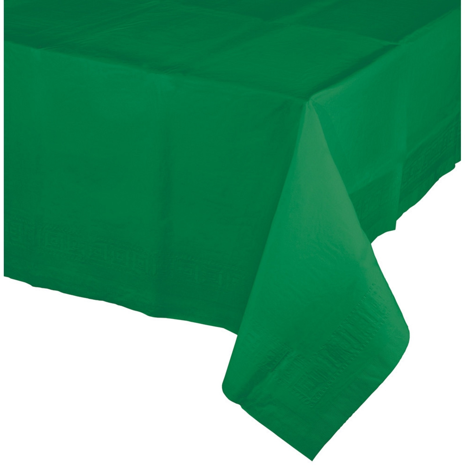 Green Rectangular Paper Tablecloth With Waterproof Lining
