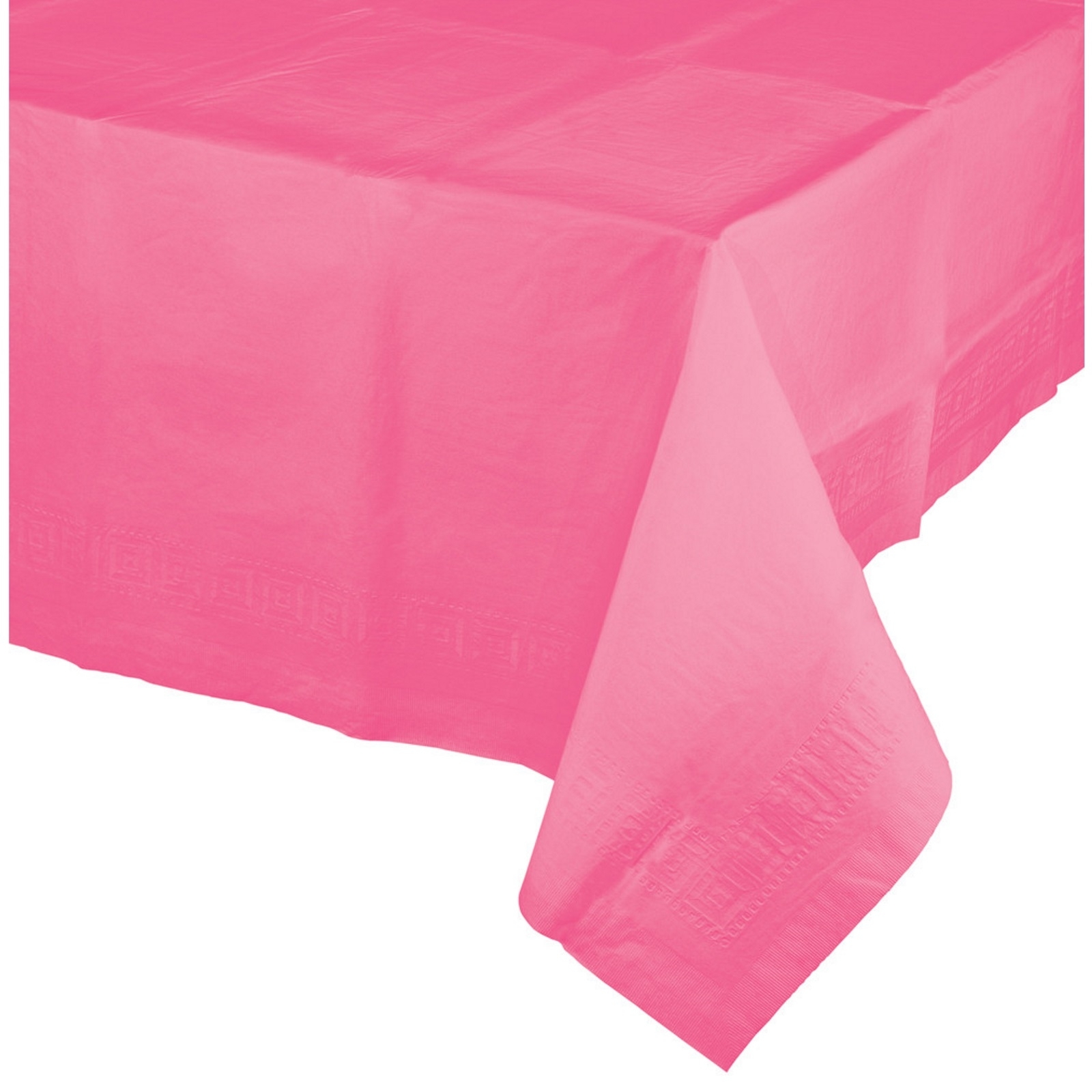 Hot Pink Rectangular Paper Tablecloth With Waterproof Lining