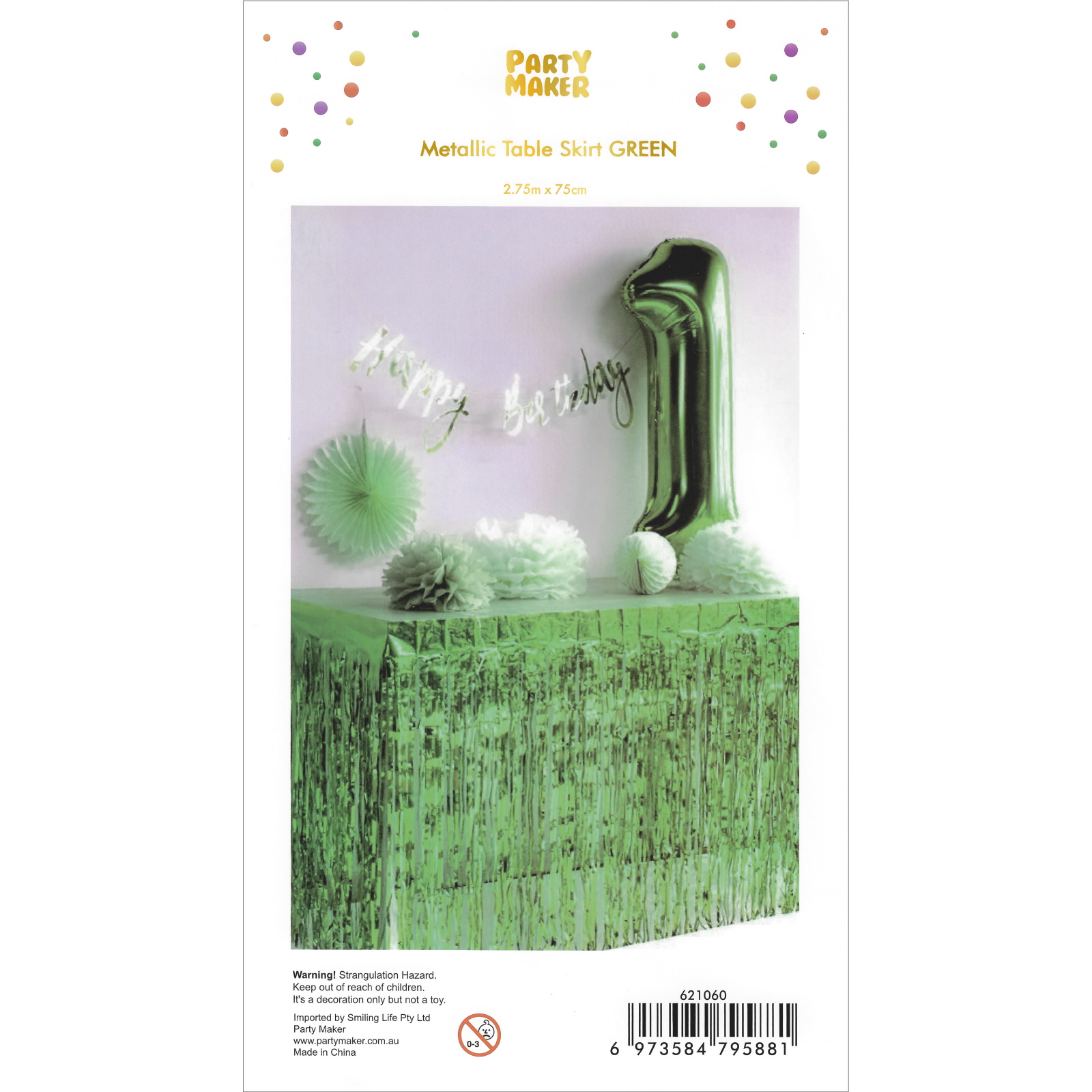 Metallic Green Table Skirt Green Coloured Party Supplies Party by Colour Party Supplies