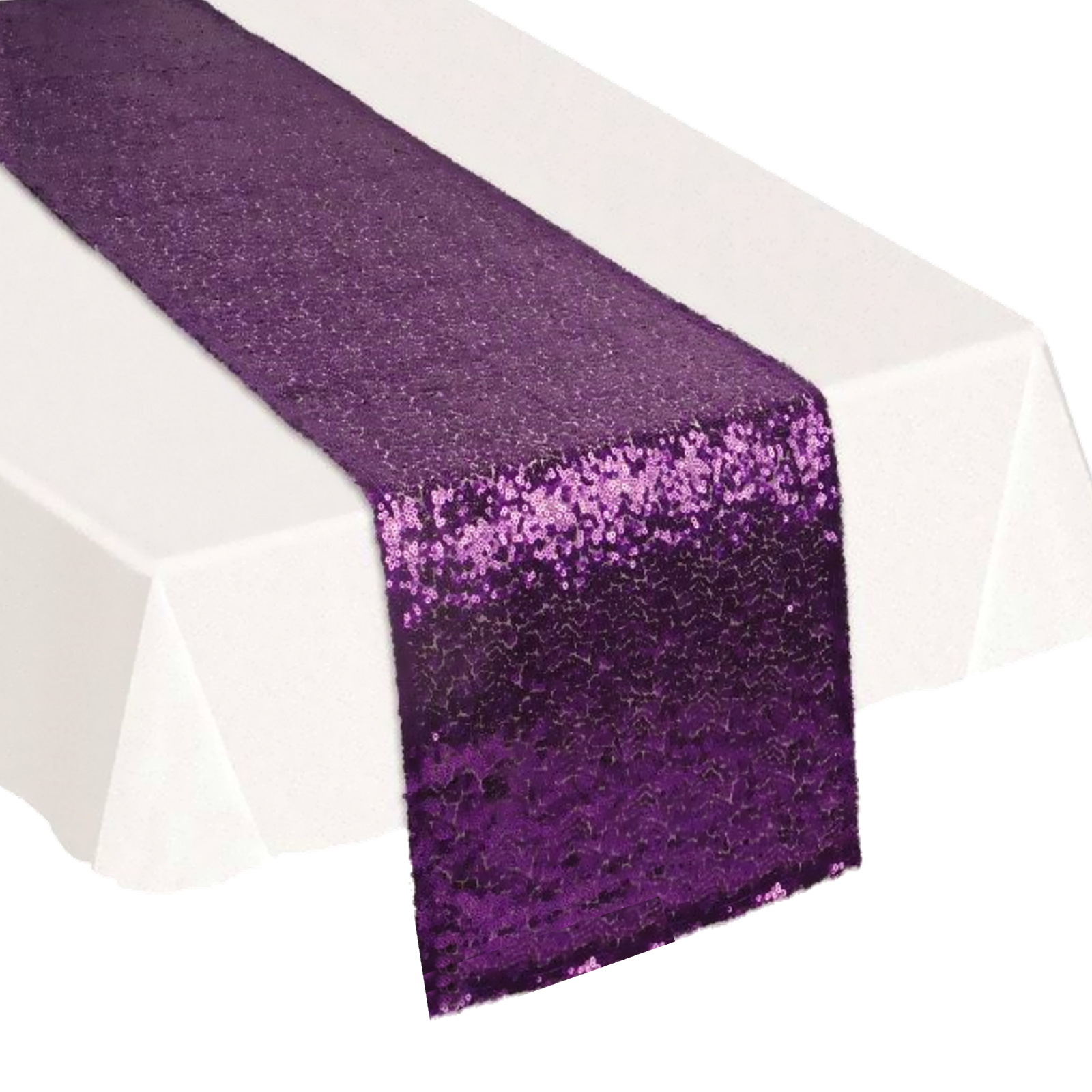 Purple Sequin Table Runner (29cm x 191cm) 