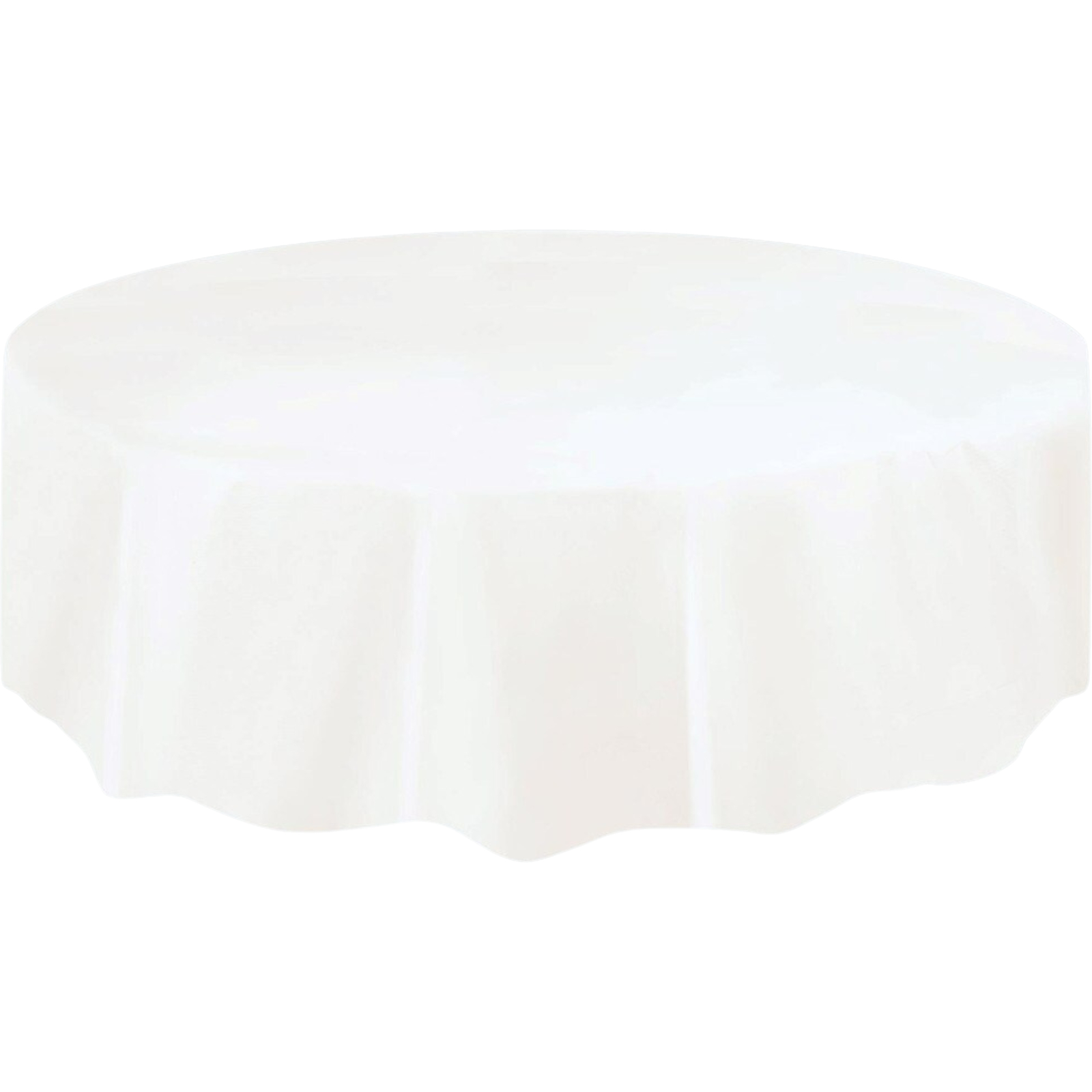 Bright White Round Plastic Tablecloths (Bulk Pack of 12)