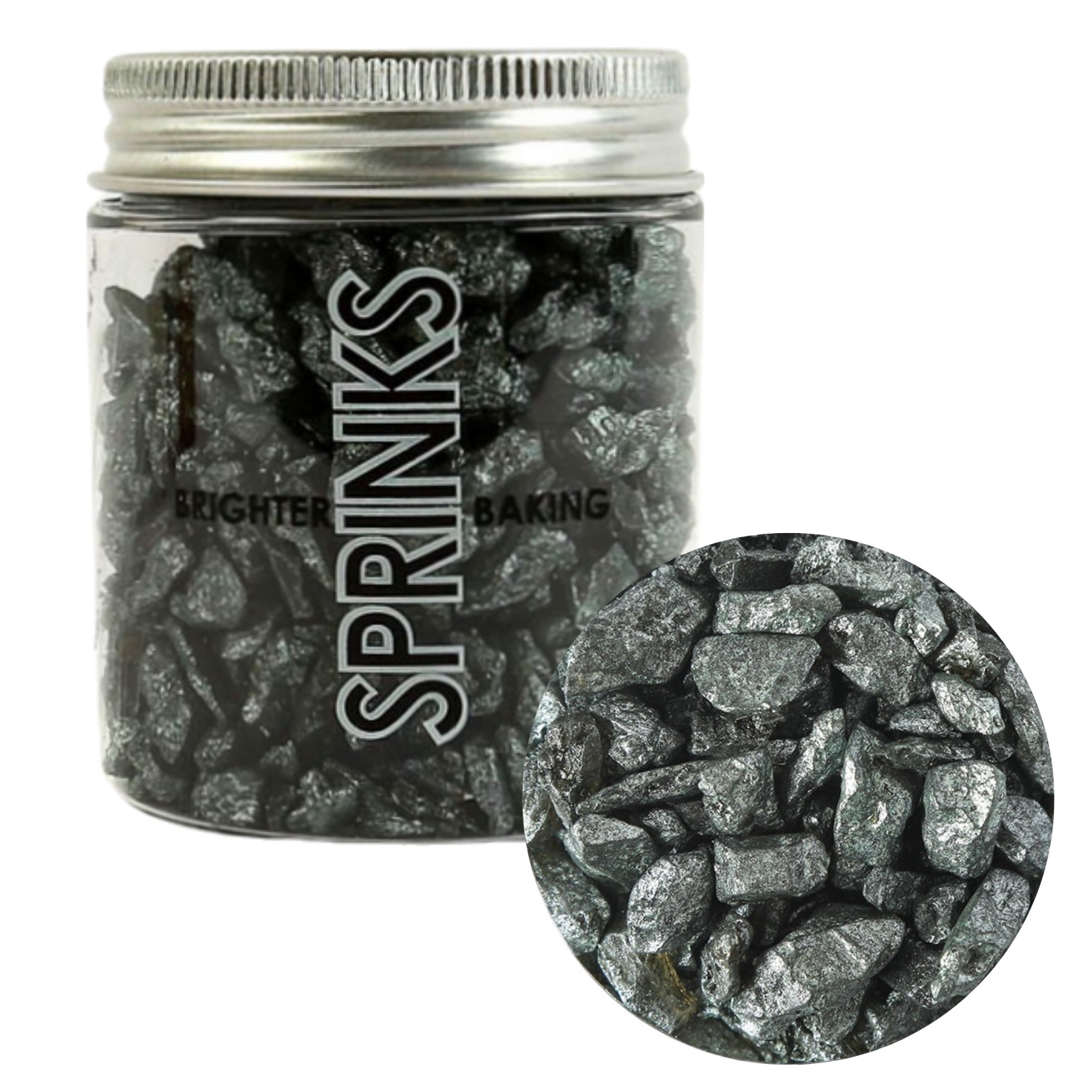 Sprinks Gunmetal Rock Sugar Sprinkles (75g)