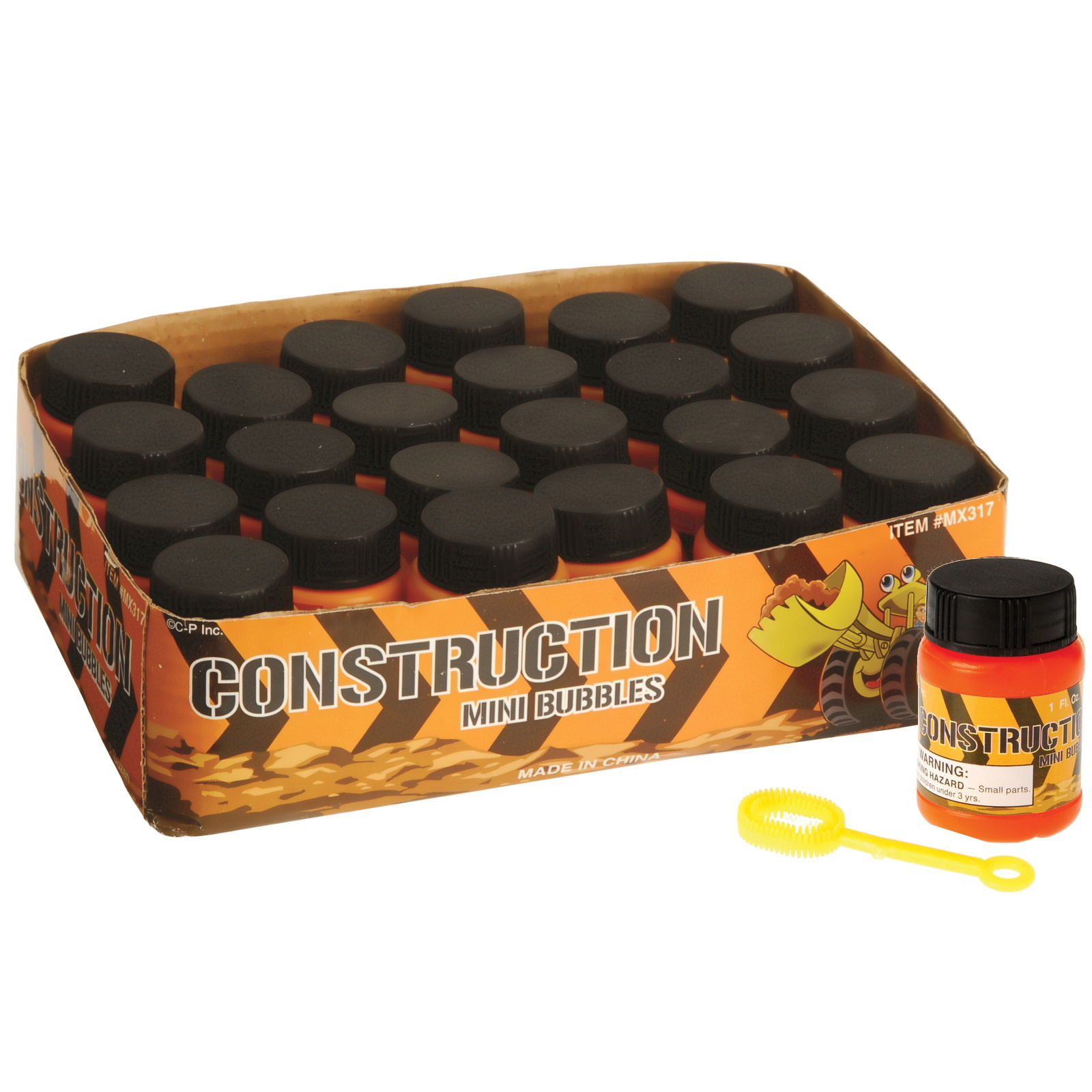 Construction Mini Bubble Bottles (Pack of 24)