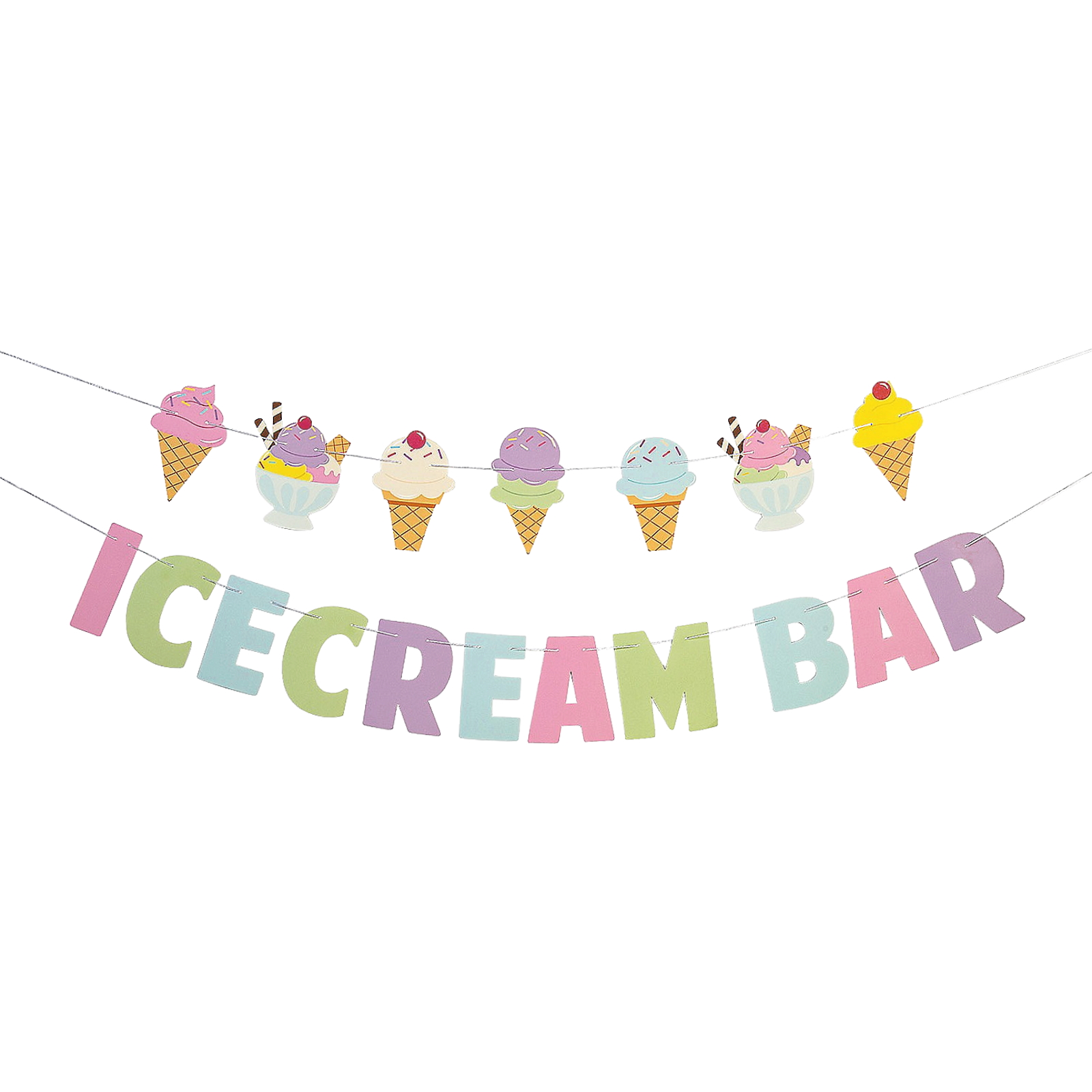 Ice Cream Bar Garland Banner Kit
