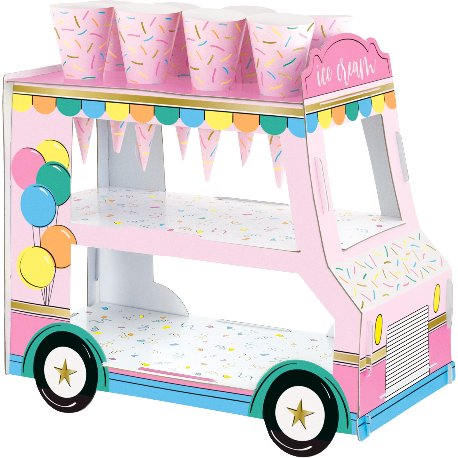 Rainbow Birthday Sweets Ice Cream Van Treat Stand