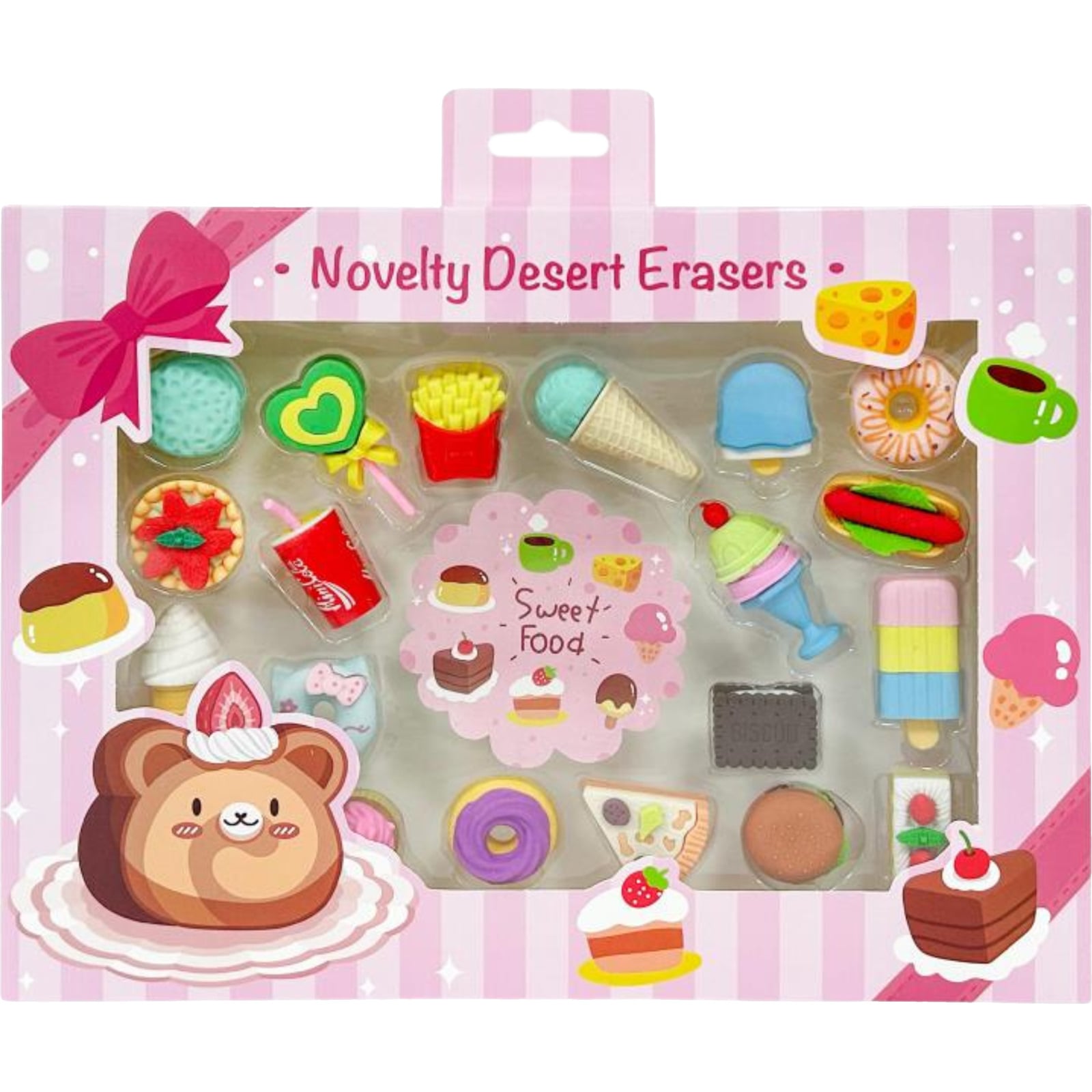 Sweet Food Dessert Erasers Set (Pack of 20)