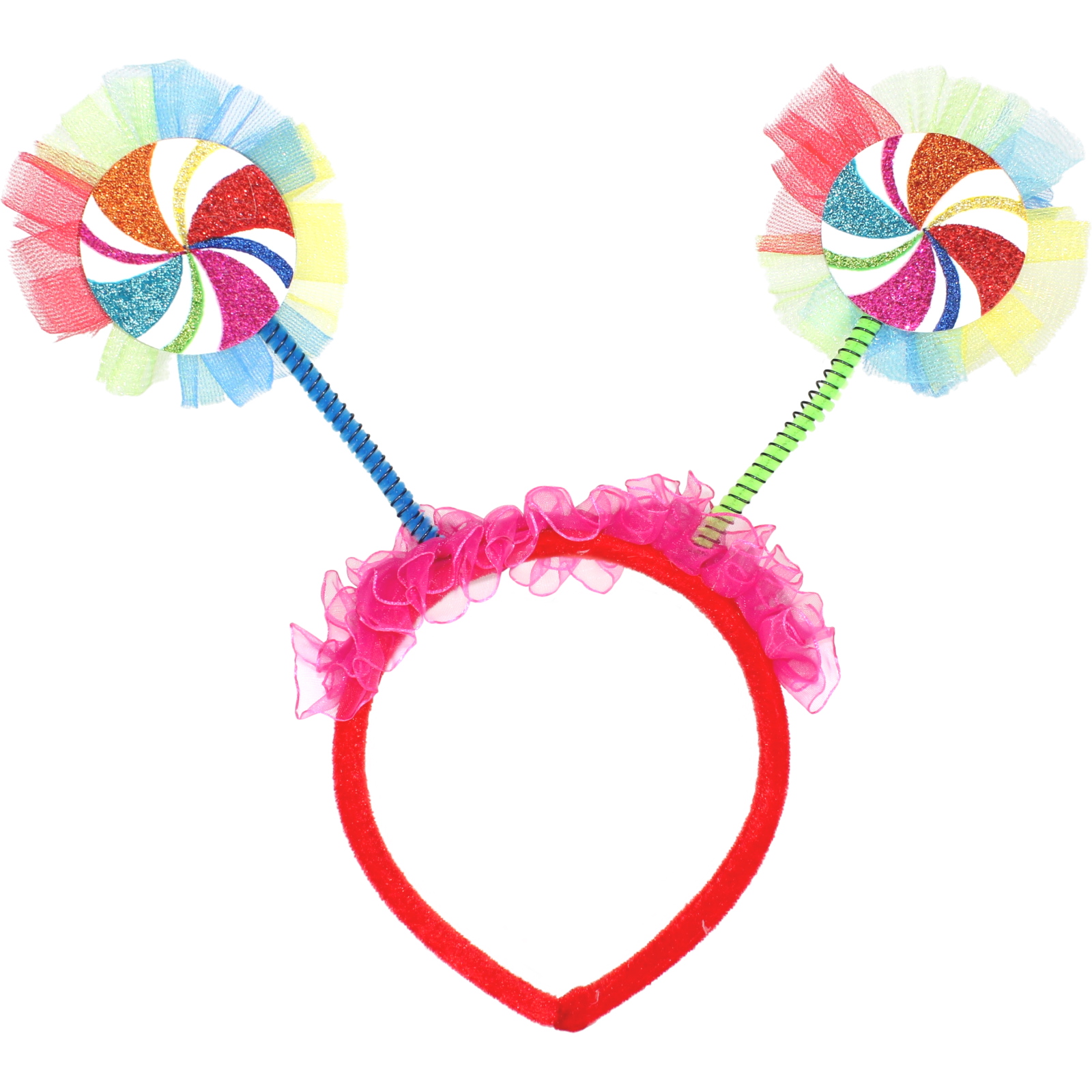 Rainbow Glitter Swirl Lollipop Fairy Headbopper Headband