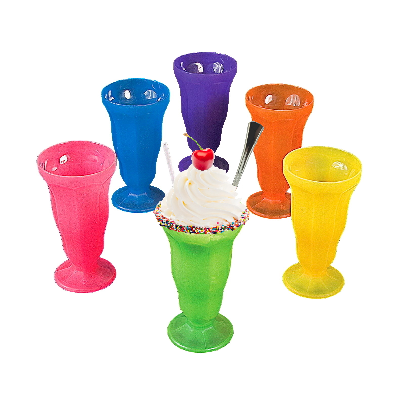 Neon Plastic Soda Glasses (Pack of 12)