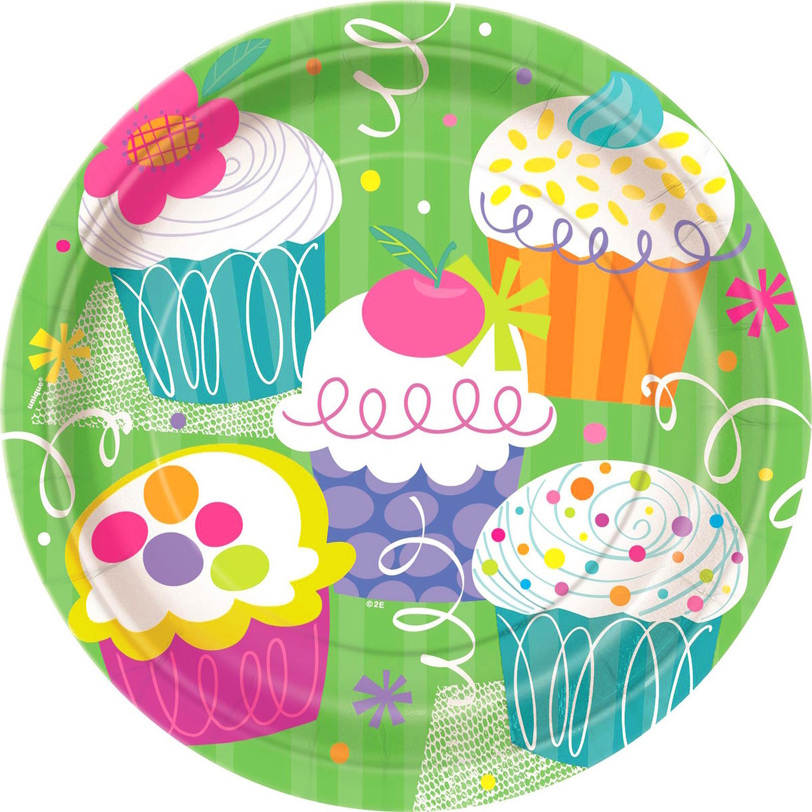 Cupcake Party Large Paper Plates (Pack of 8) 