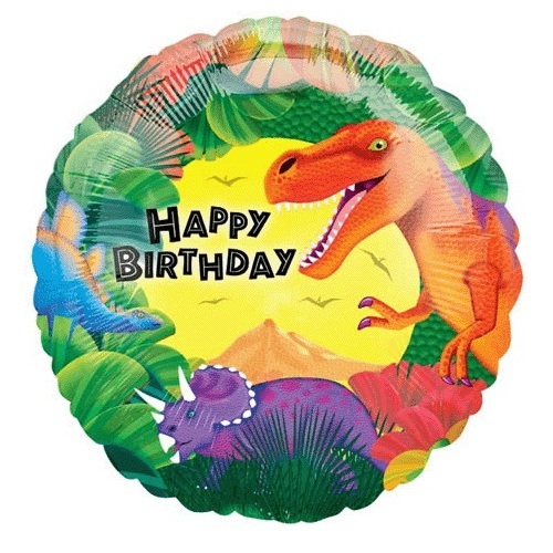 Dinosaur Happy Birthday Helium Balloon